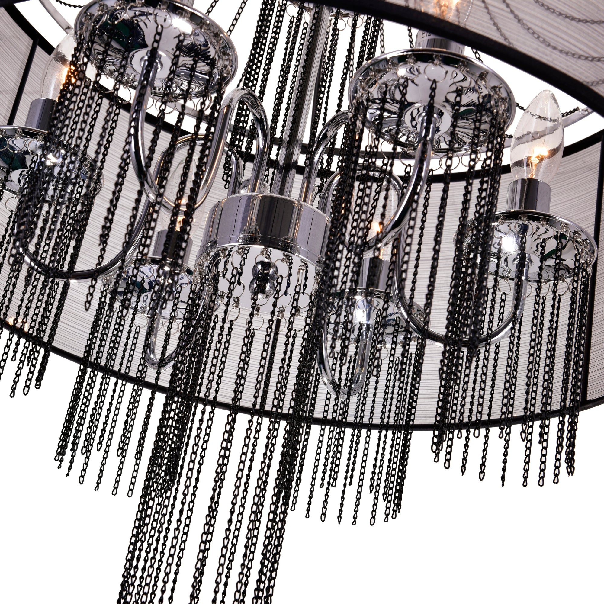 Amelia 6 Light Drum Shade Chandelier With Chrome Finish