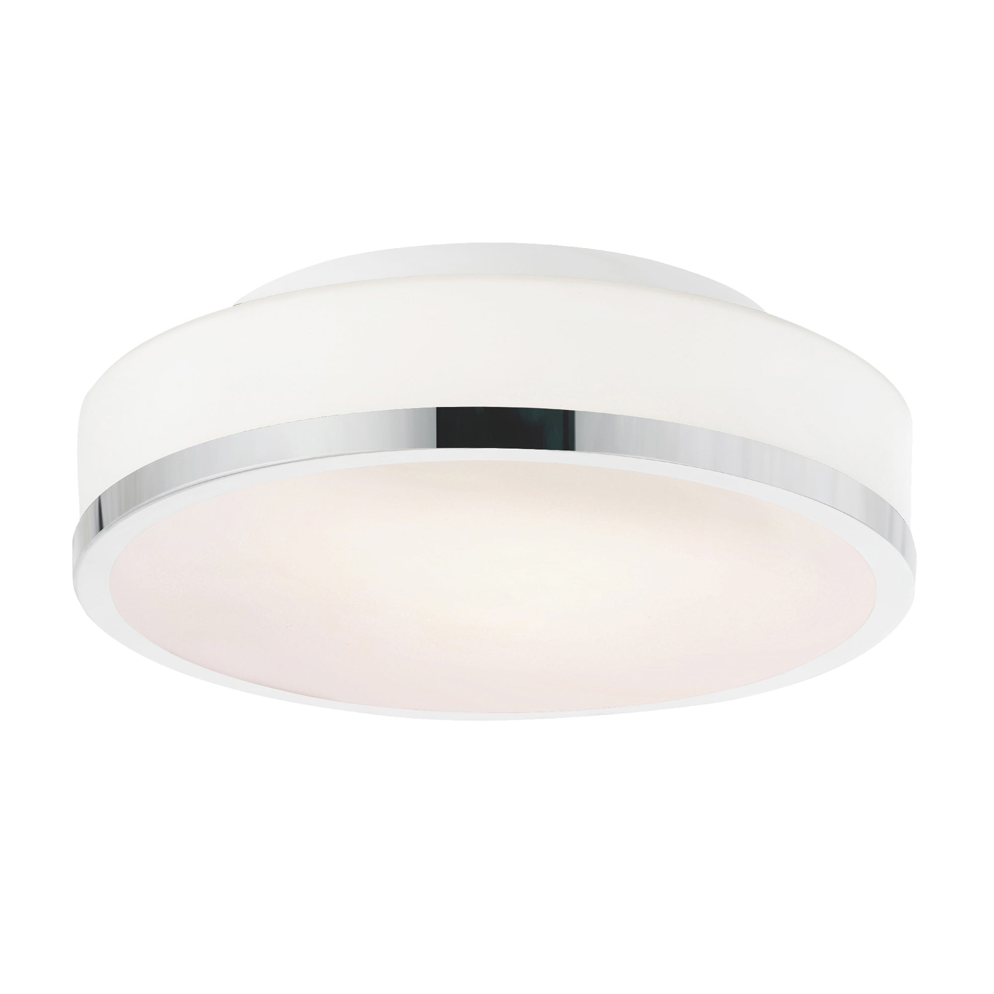Frosted 2 Light 10in Satin Nickel Drum Shade Flush Mount