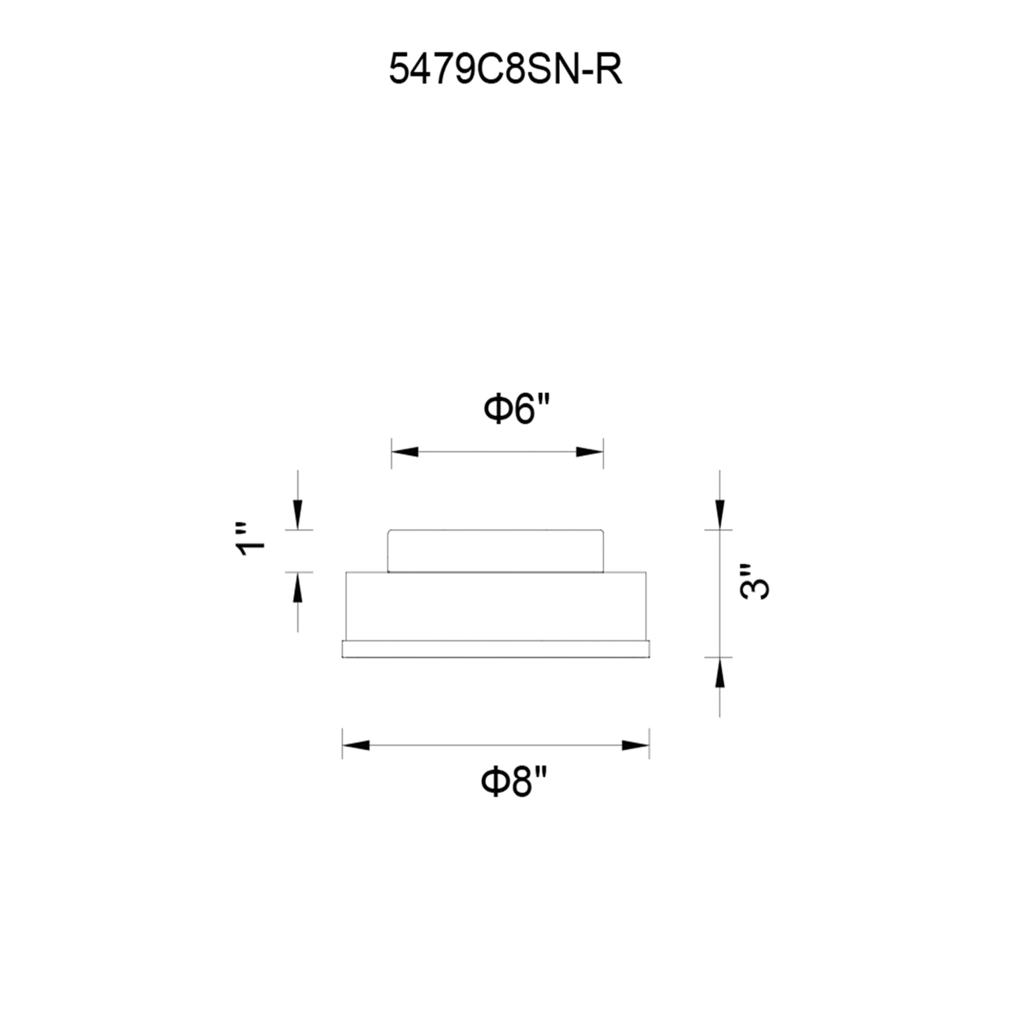 Frosted 1 Light 8in Satin Nickel Drum Shade Flush Mount