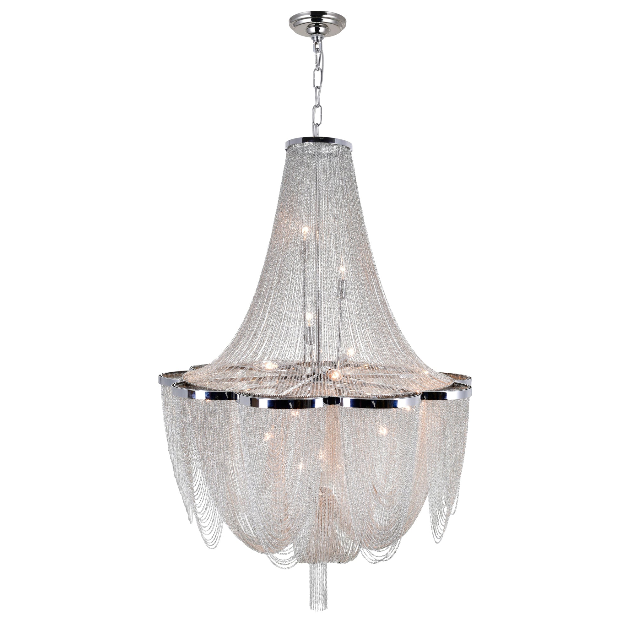 Taylor 10 Light Down Chandelier With Chrome Finish
