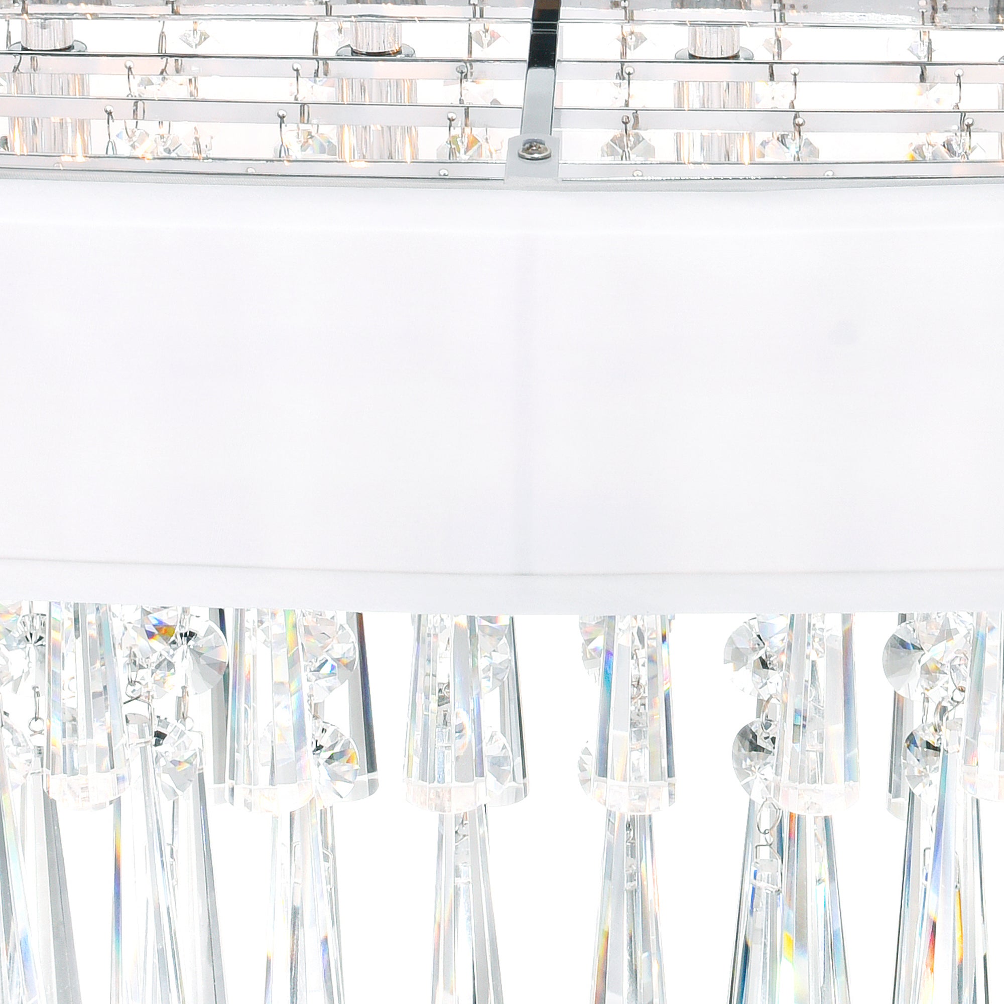 Franca 4 Light 16in Chrome Flush Mount with Off White Shade