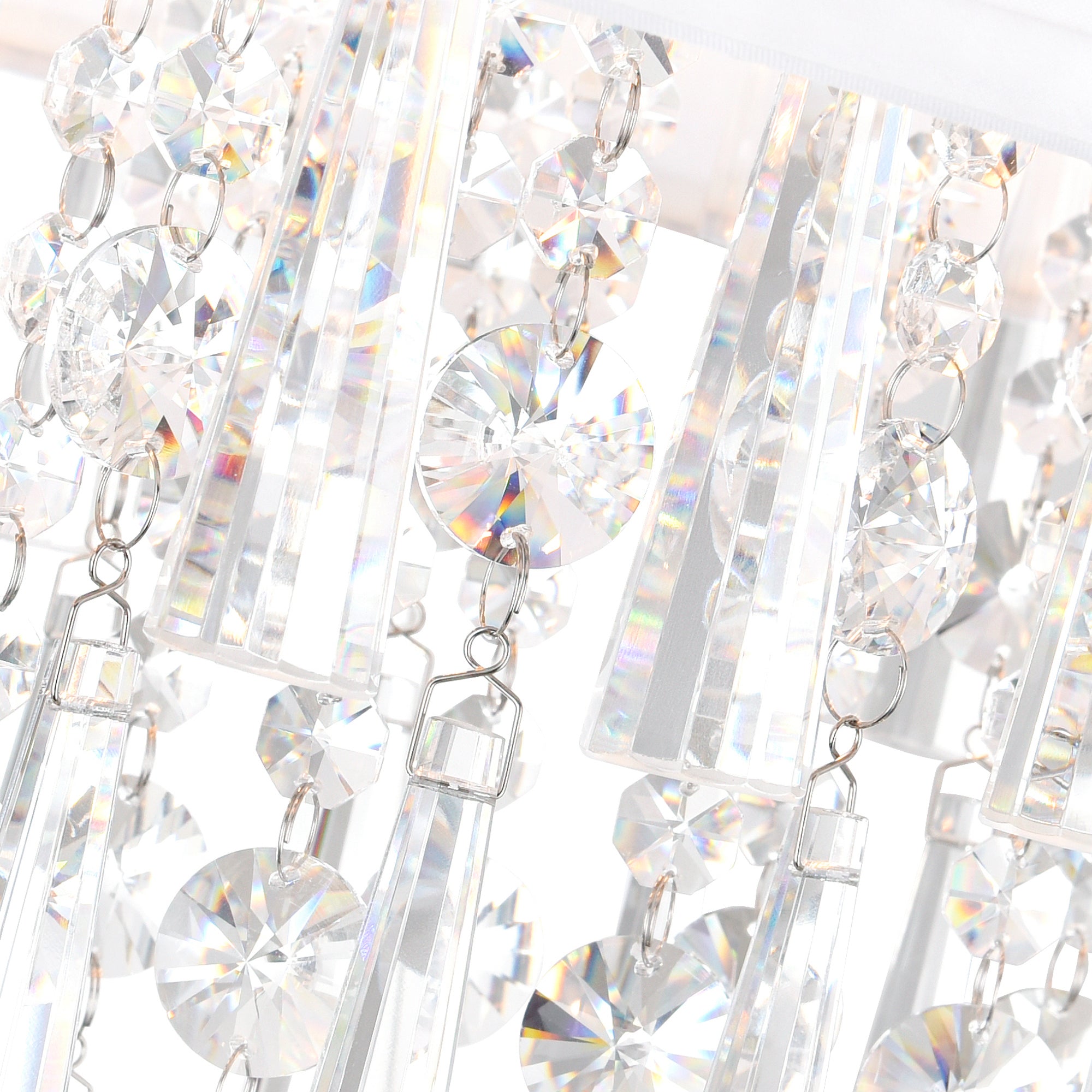 Franca 4 Light 16in Chrome Flush Mount with Off White Shade