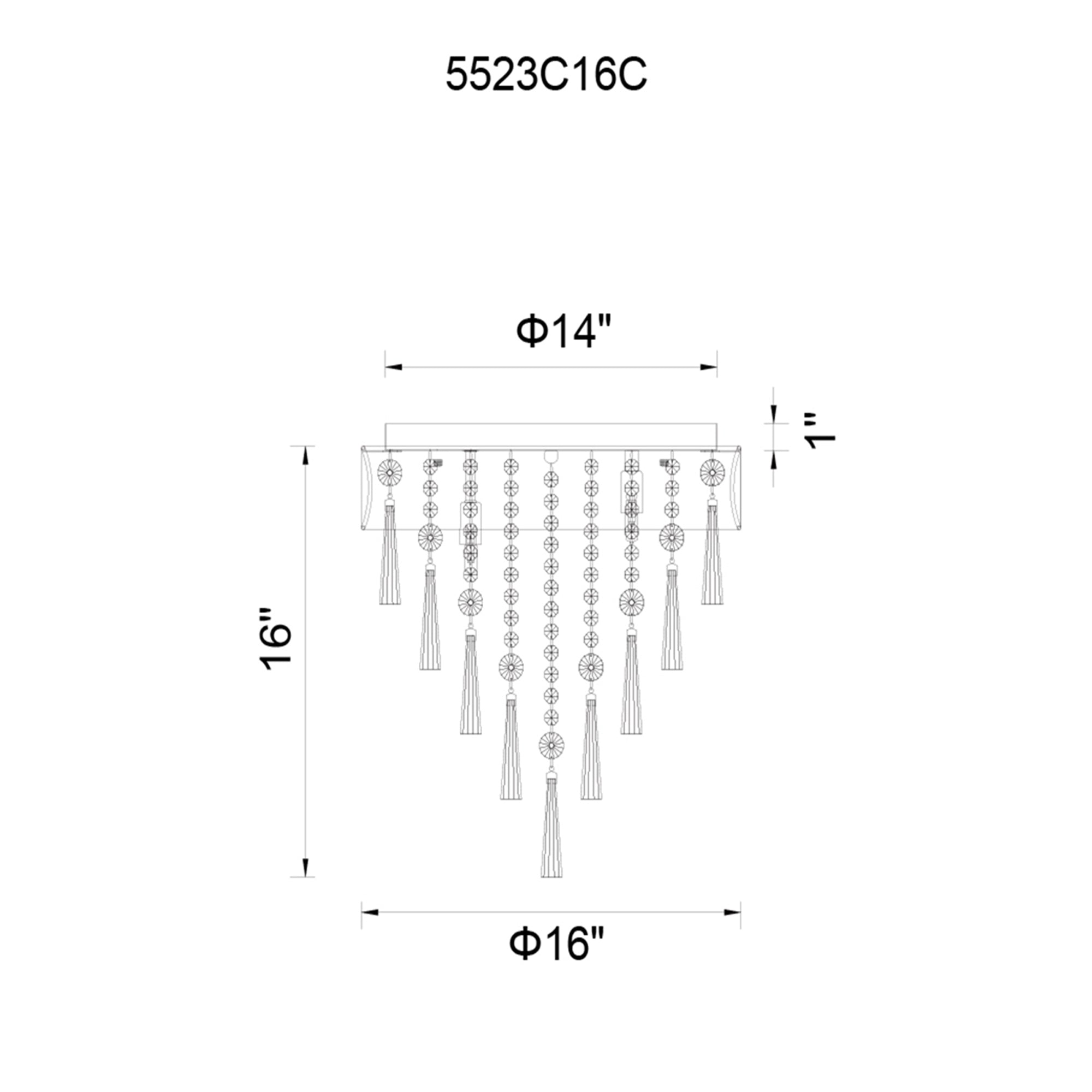 Franca 4 Light 16in Chrome Flush Mount with Off White Shade