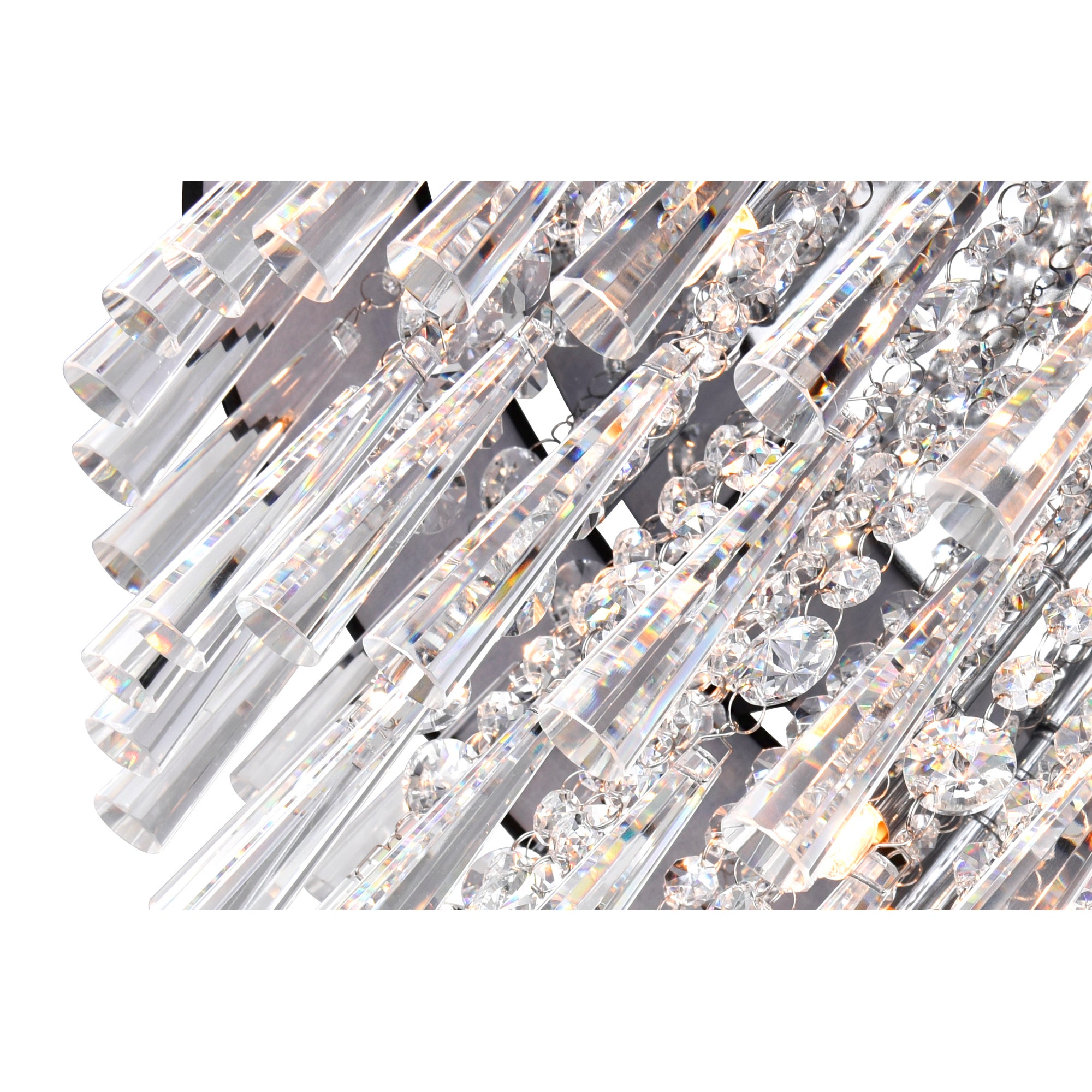 Franca 8 Light 22in Chrome Flush Mount with Black Shade