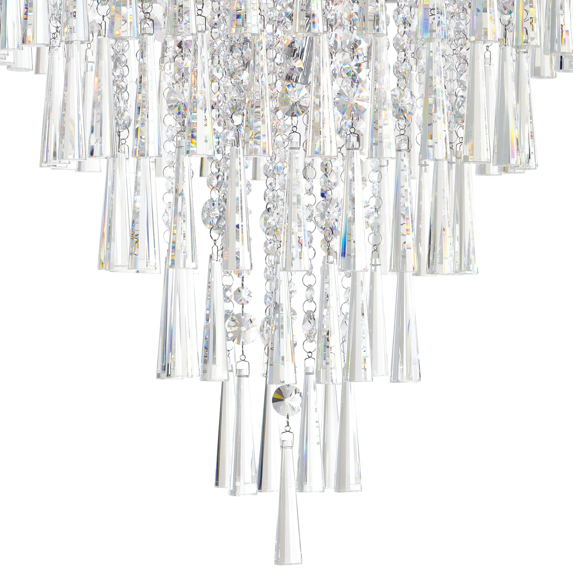 Franca 8 Light 22in Chrome Flush Mount with Off White Shade