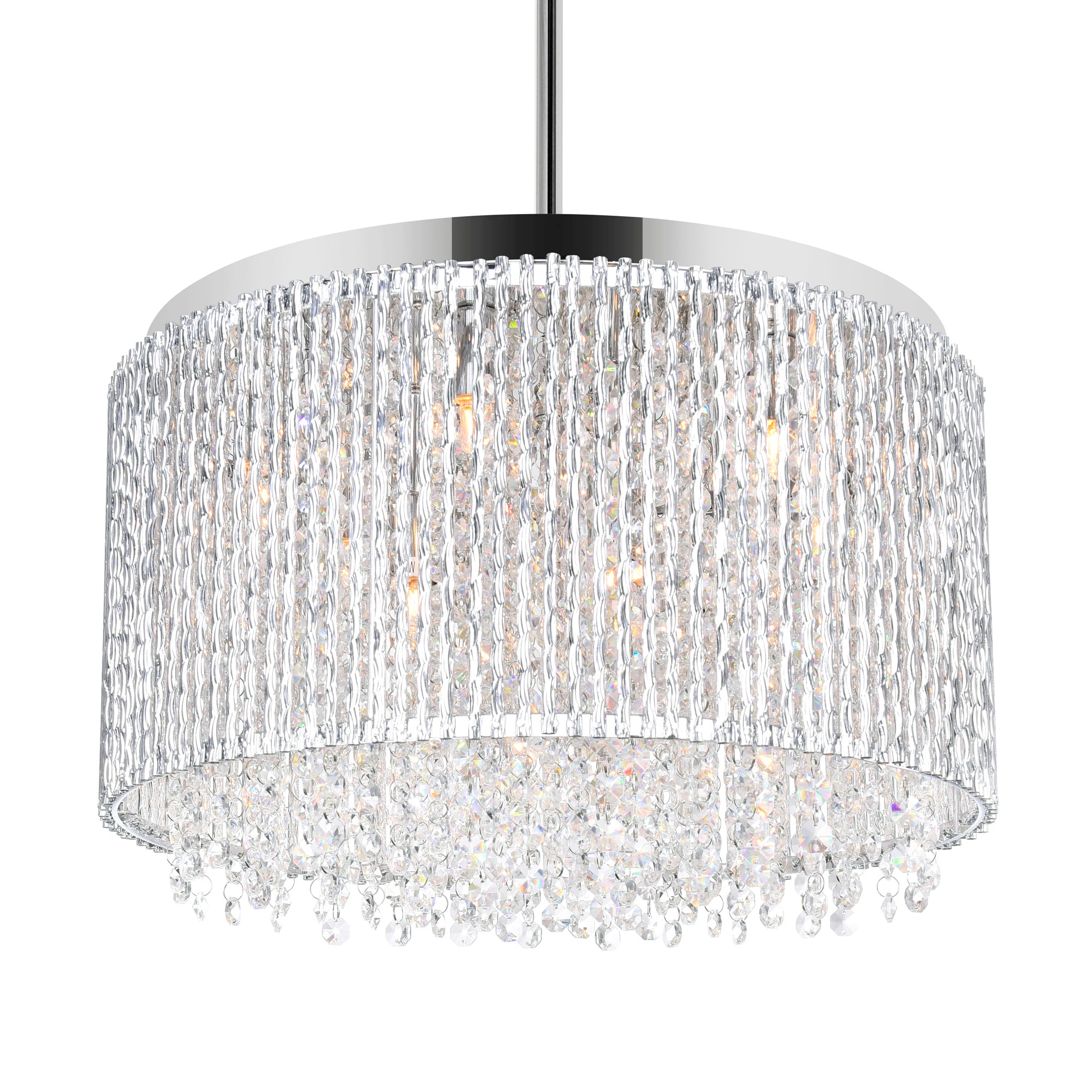 Claire 10 Light Drum Shade Chandelier With Chrome Finish