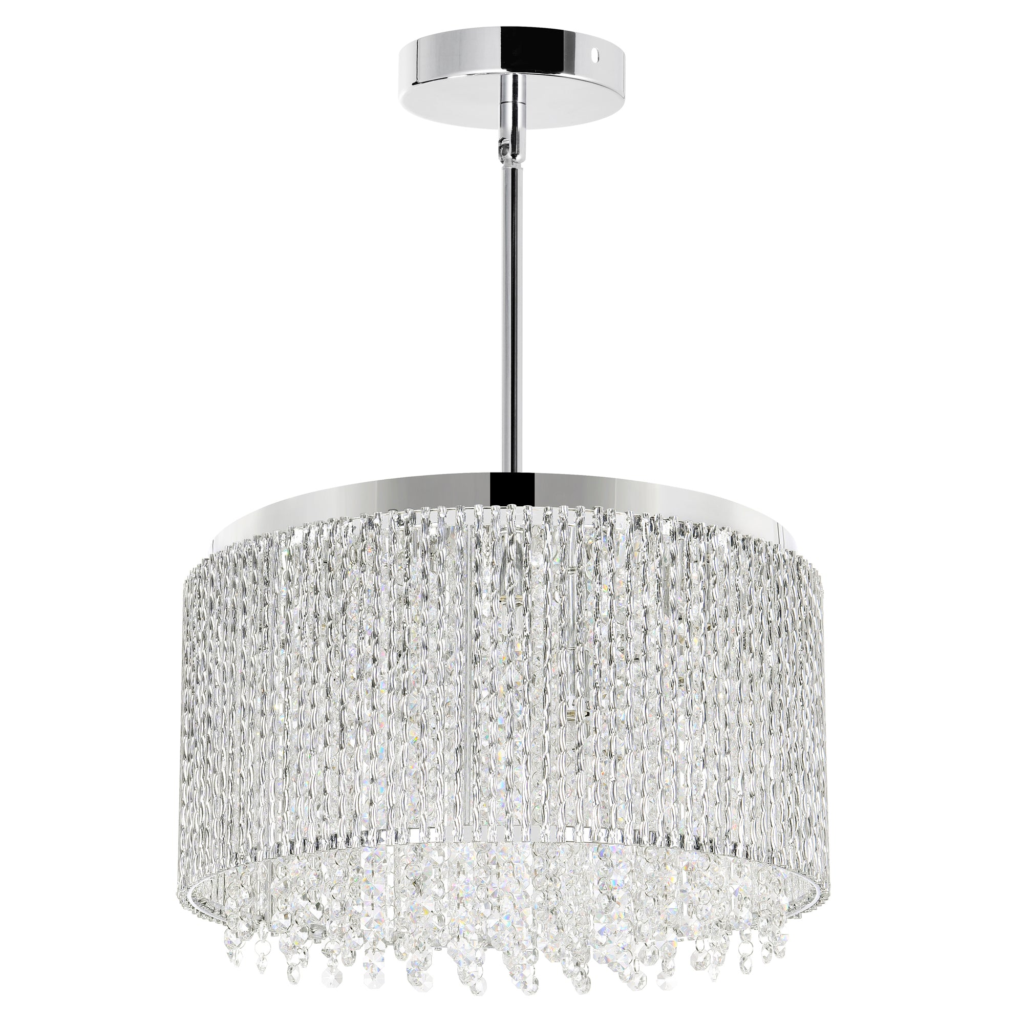 Claire 10 Light Drum Shade Chandelier With Chrome Finish