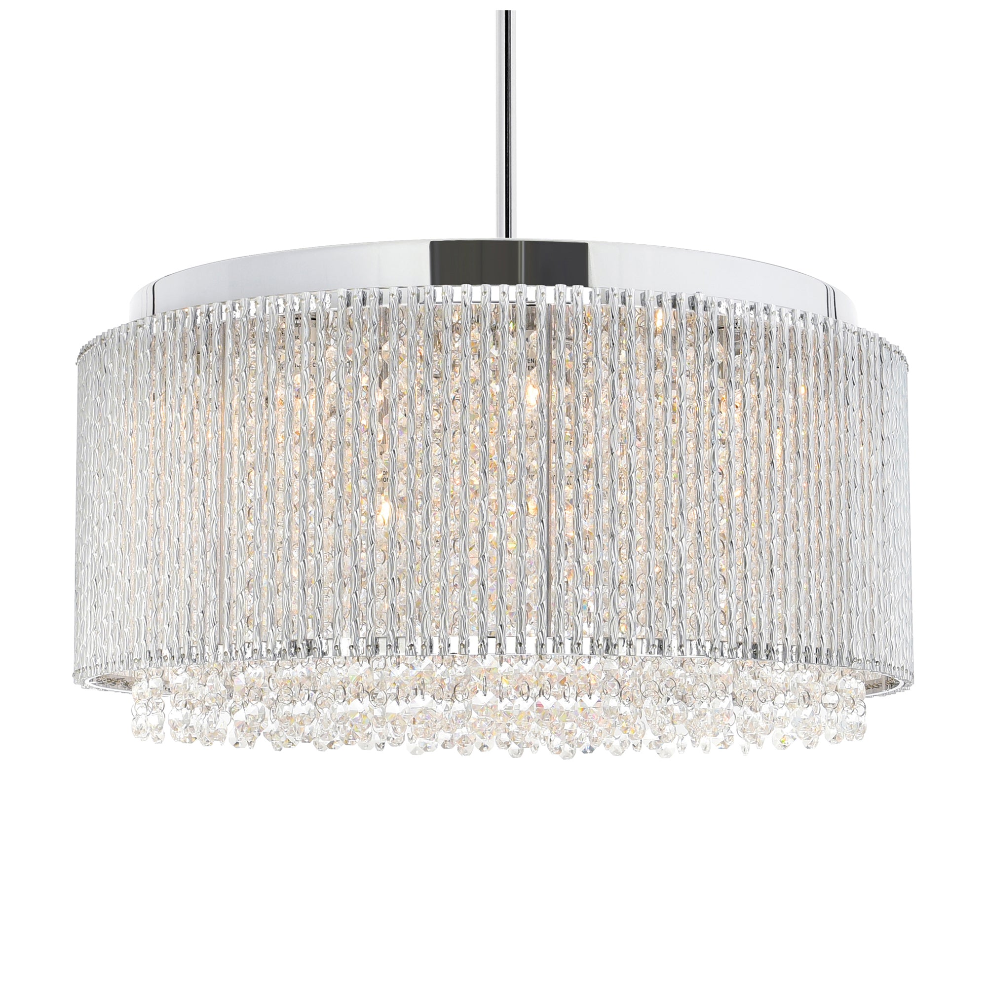 Claire 12 Light Drum Shade Chandelier With Chrome Finish