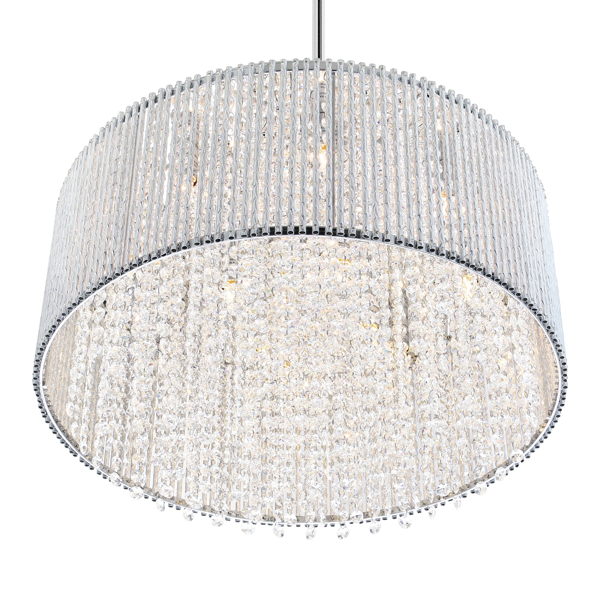 Claire 12 Light Drum Shade Chandelier With Chrome Finish