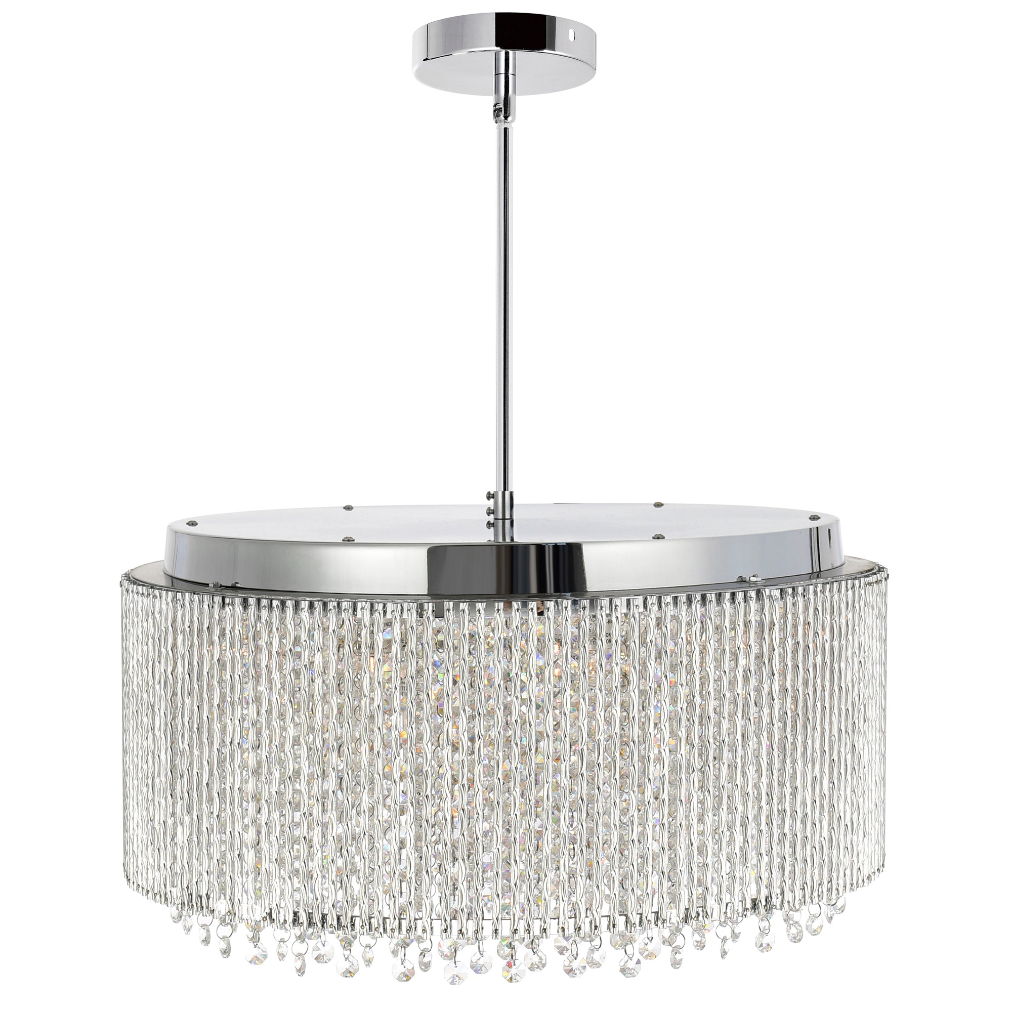 Claire 12 Light Drum Shade Chandelier With Chrome Finish