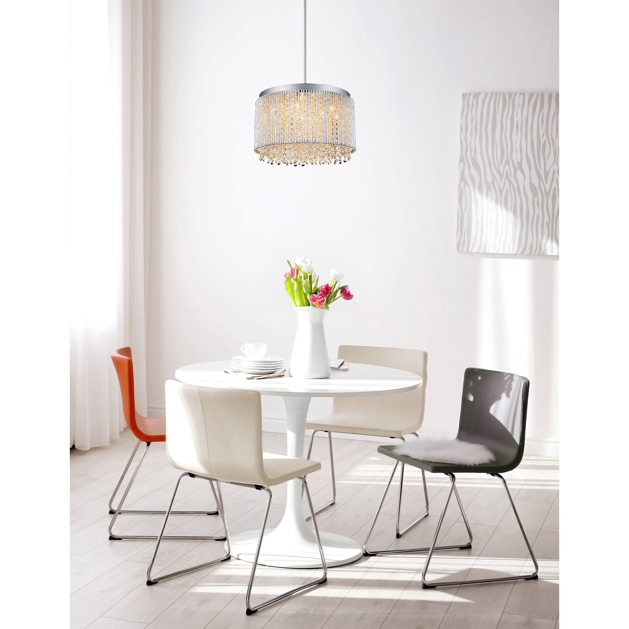 Claire 14 Light Drum Shade Chandelier With Chrome Finish