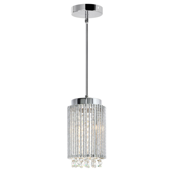 Claire 2 Light Drum Shade Mini Pendant With Chrome Finish