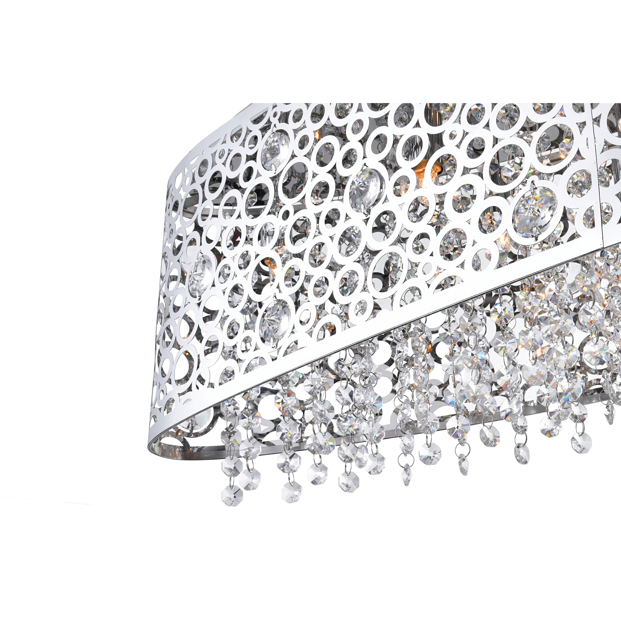 Bubbles 16 Light Drum Shade Chandelier With Chrome Finish