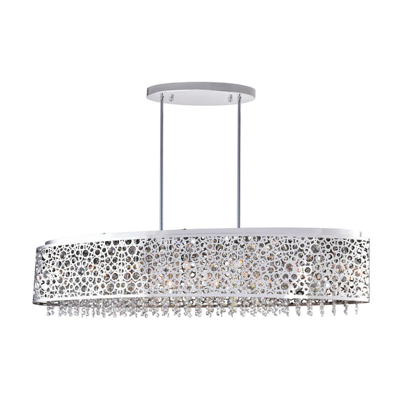 Bubbles 16 Light Drum Shade Chandelier With Chrome Finish