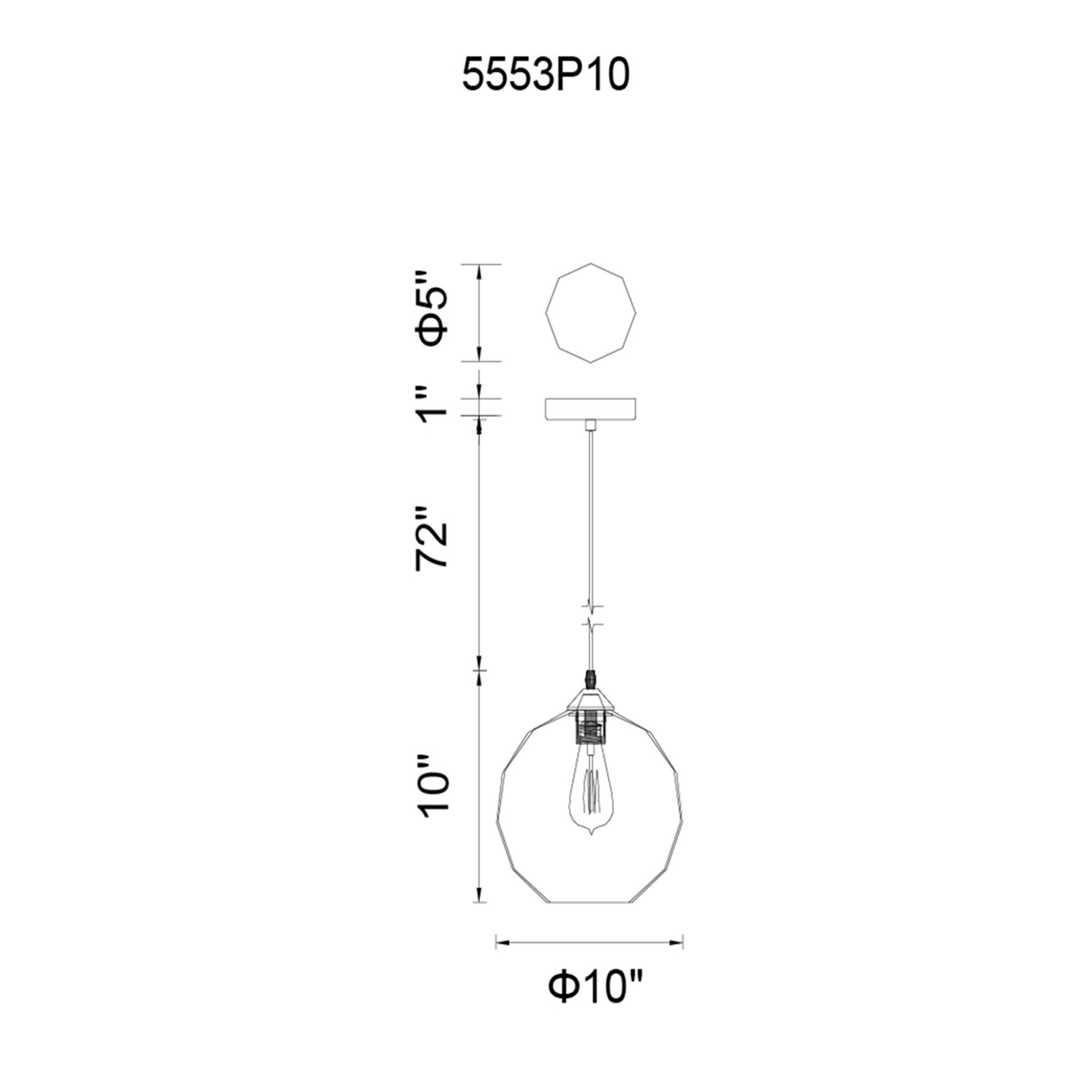 Glass 1 Light 10in Clear Down Mini Pendant