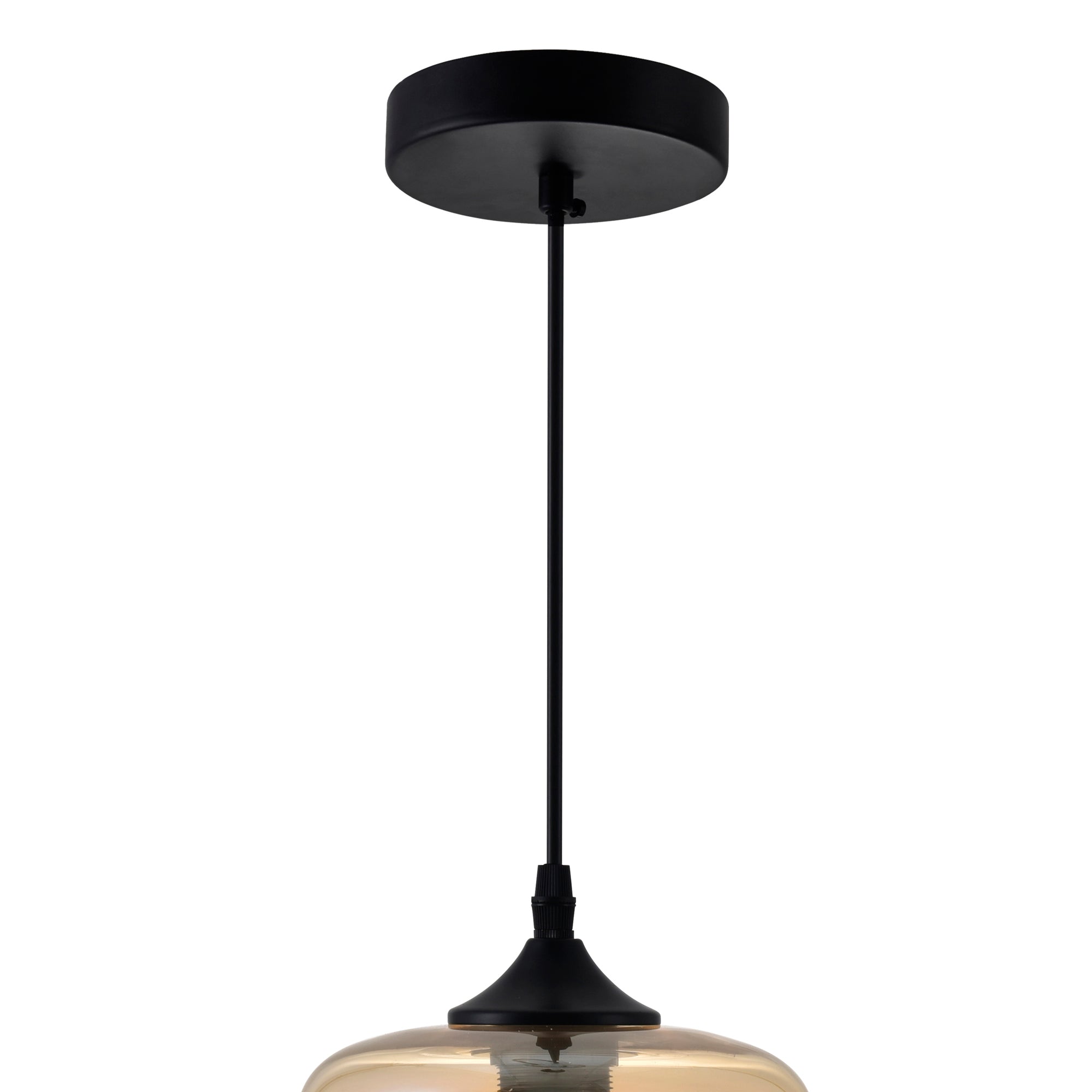 Glass 1 Light 7in Cognac Down Mini Pendant