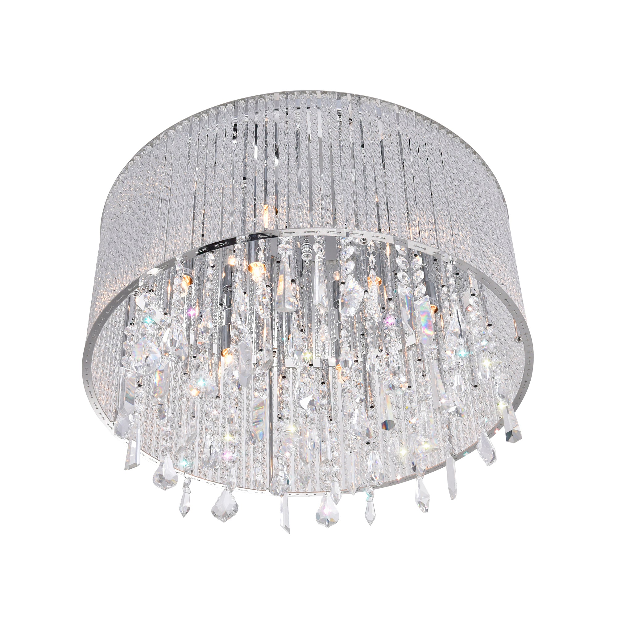 Benson 6 Light Drum Shade Flush Mount With Chrome Finish