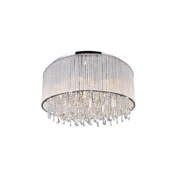 Benson 14 Light Drum Shade Flush Mount With Chrome Finish