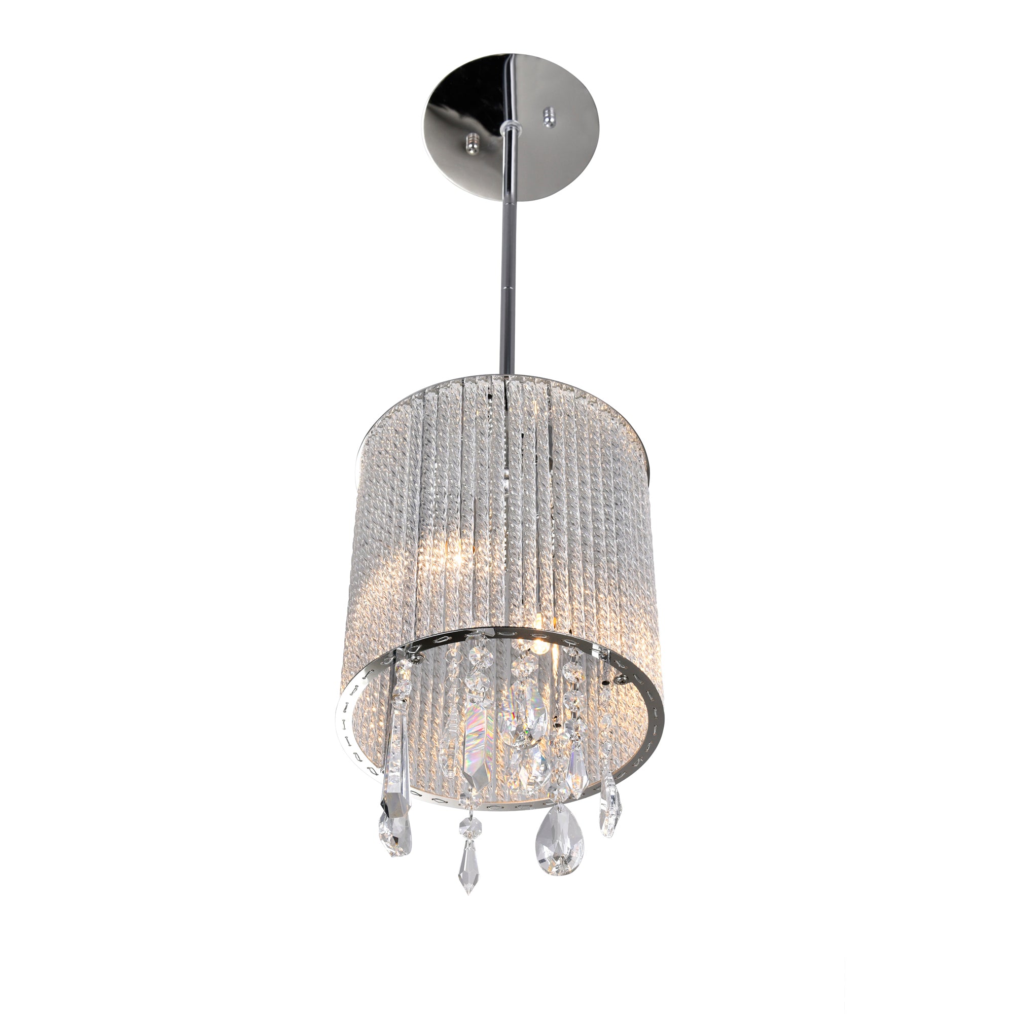 Benson 2 Light Drum Shade Mini Pendant With Chrome Finish