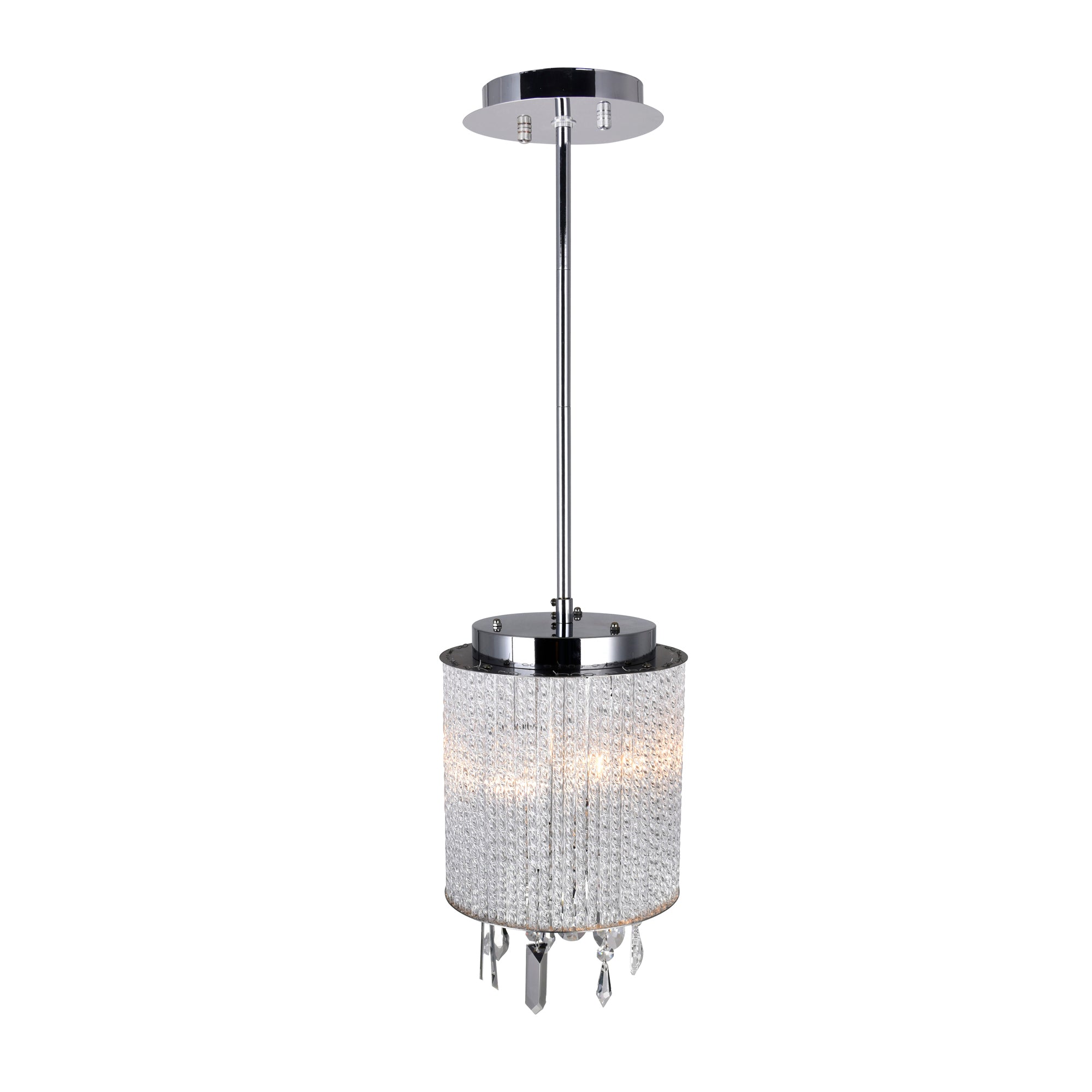 Benson 2 Light Drum Shade Mini Pendant With Chrome Finish