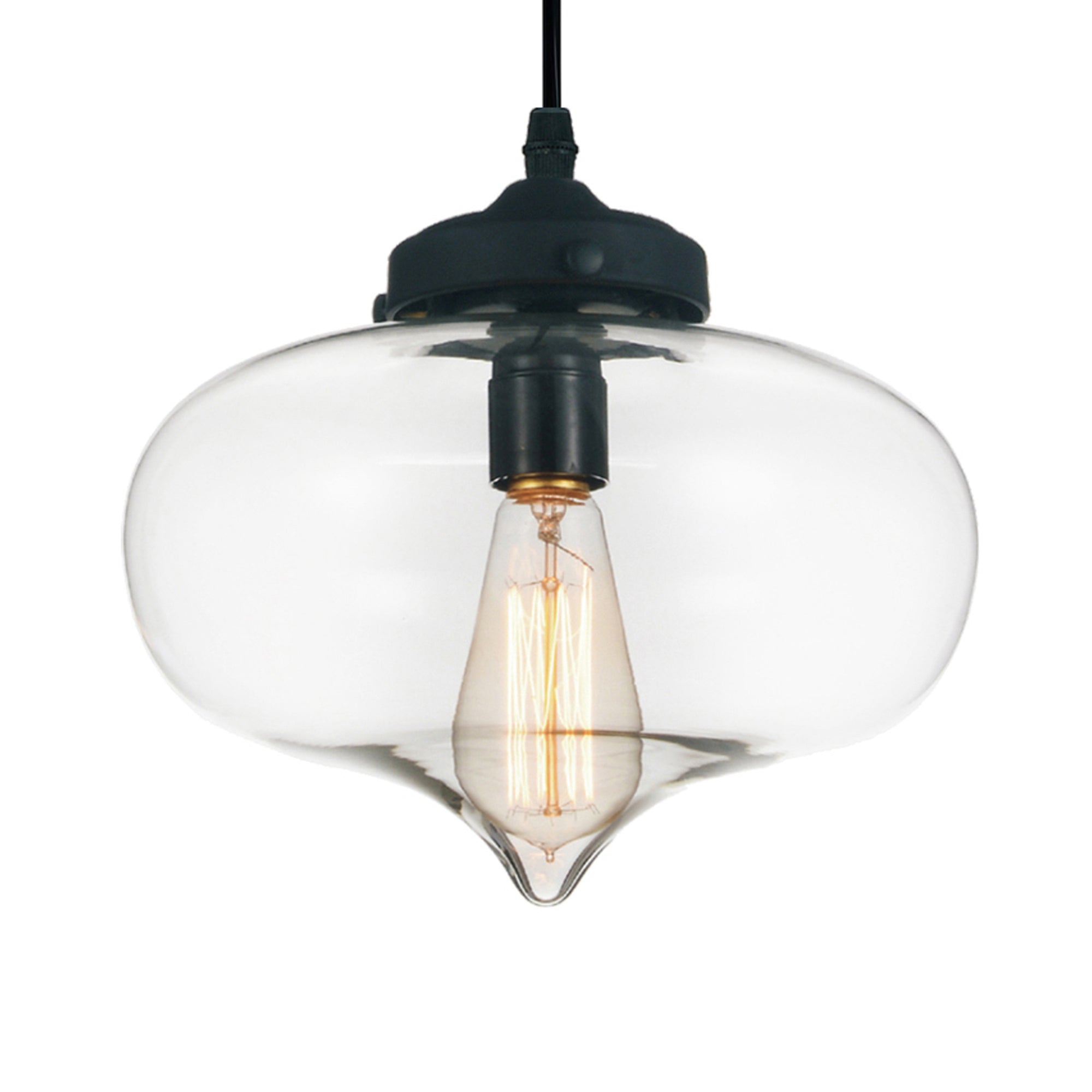 Glass 1 Light Down Mini Pendant With Clear Finish
