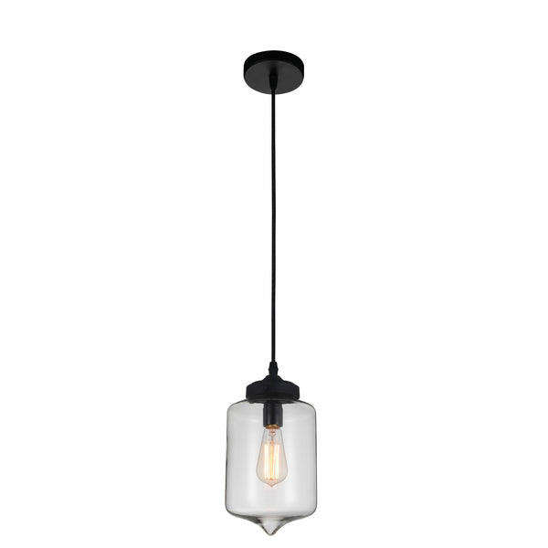 Glass 1 Light Down Mini Pendant With Clear Finish