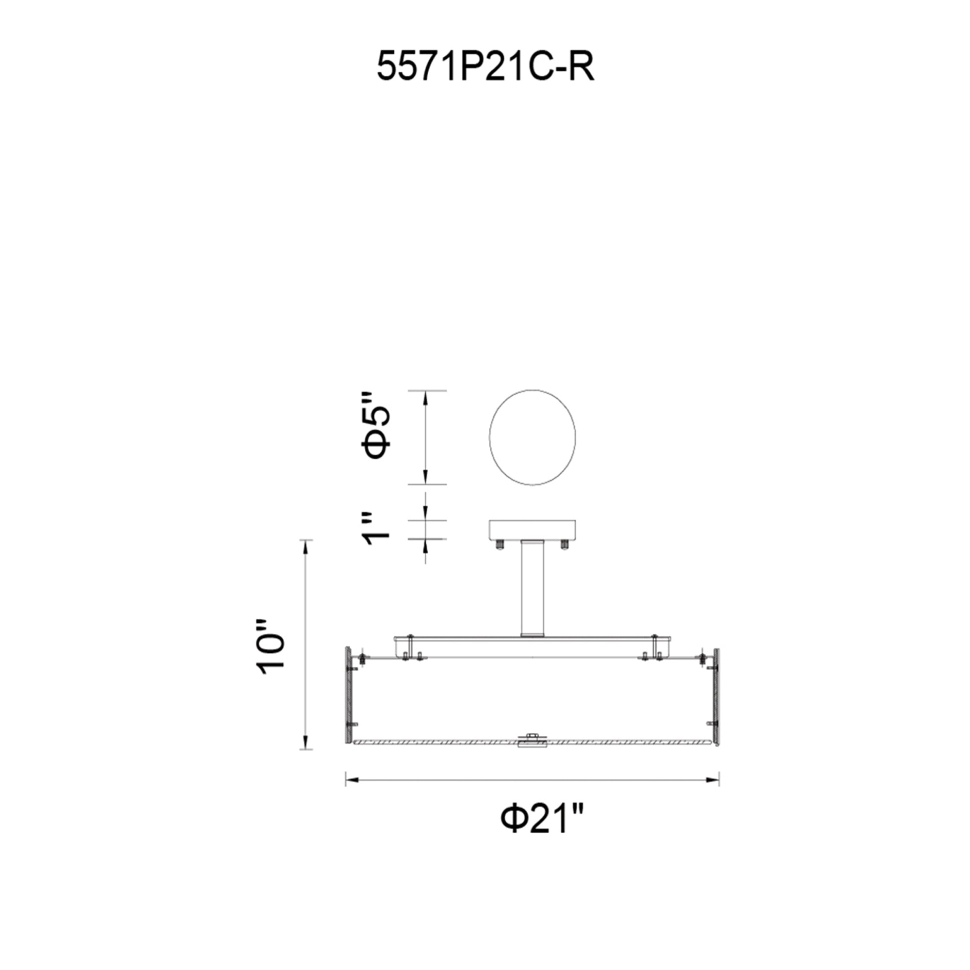 Lucie 5 Light 21in Chrome Round Drum Shade Chandelier