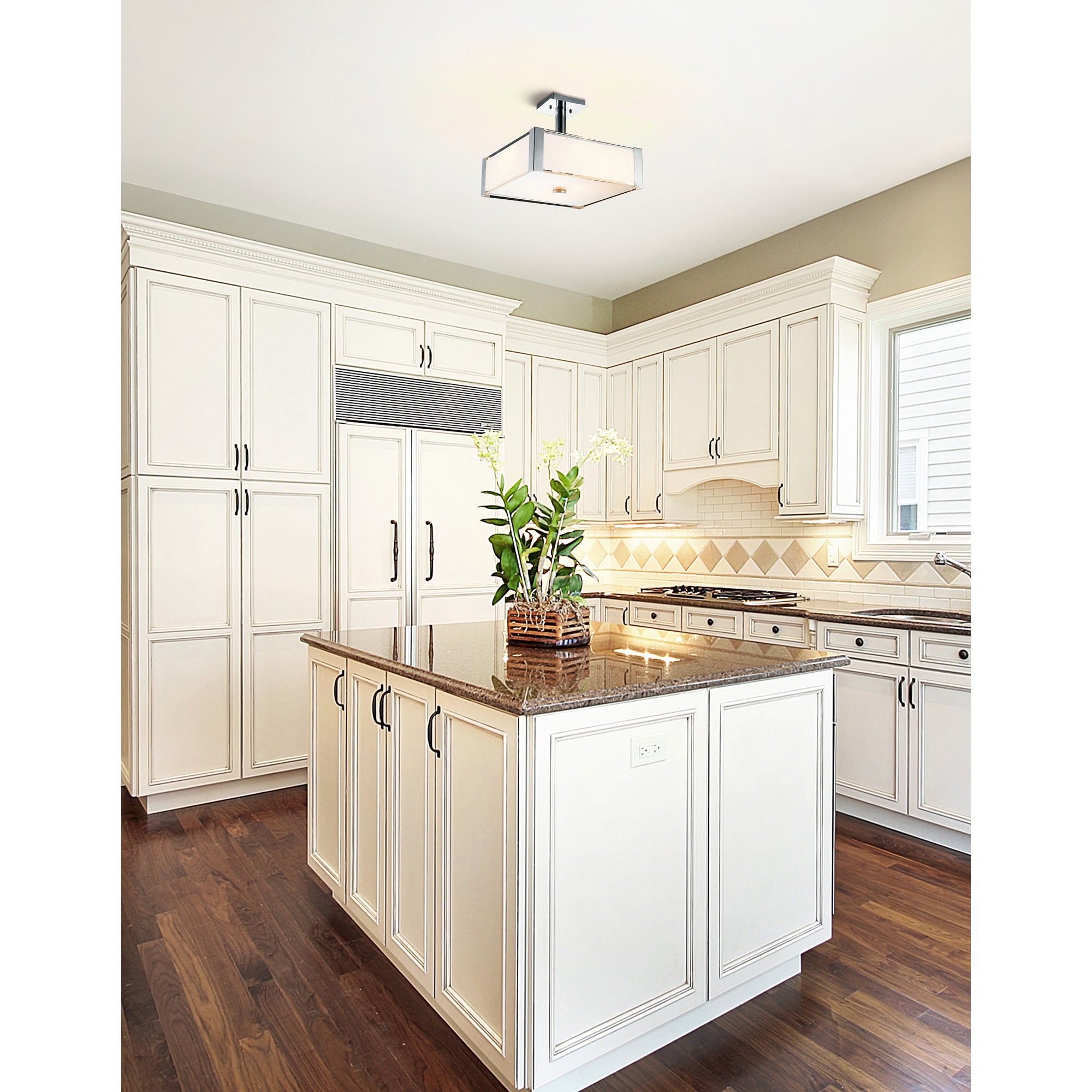 Lucie 5 Light 21in Chrome Square Down Chandelier