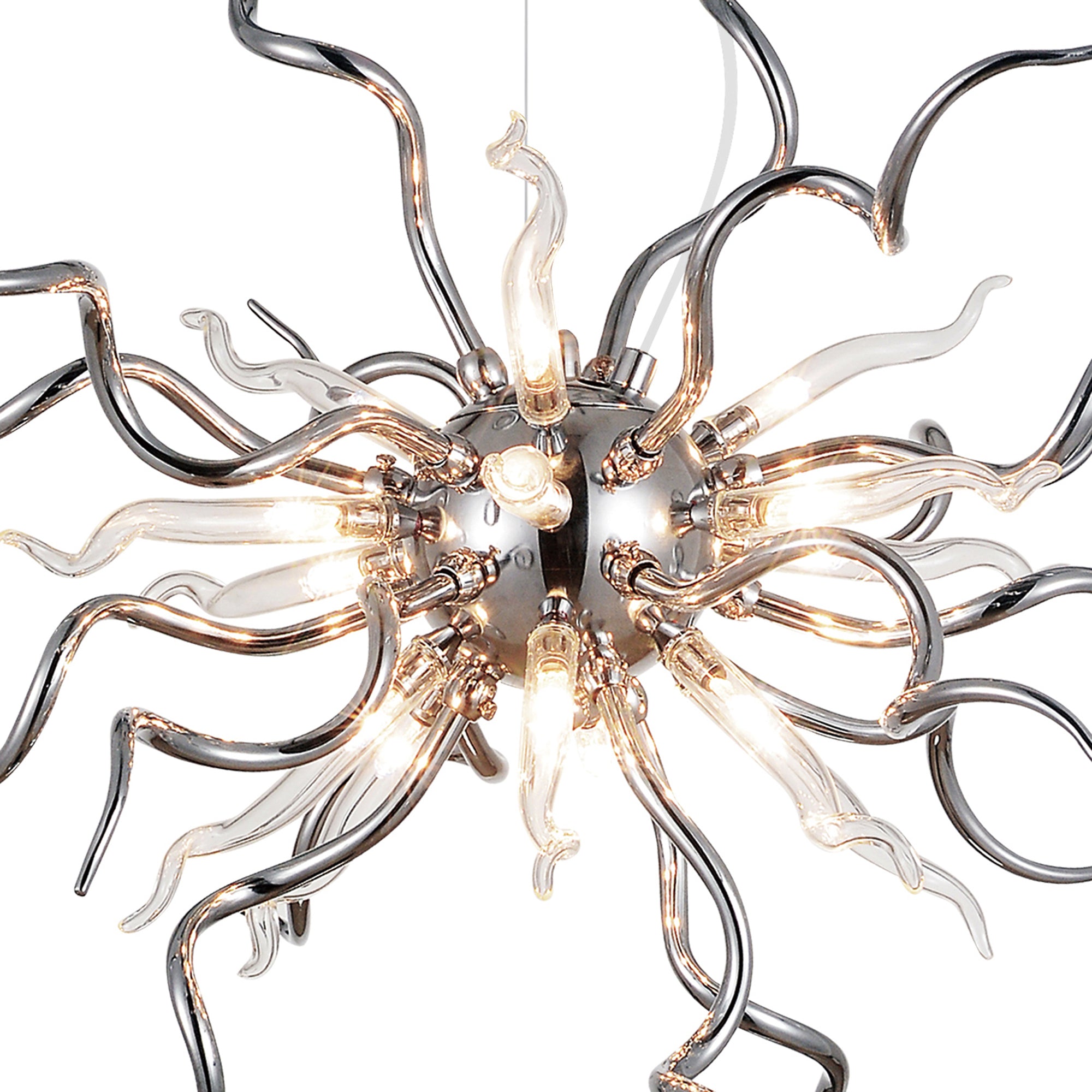 Twist 15 Light Chrome Chandelier