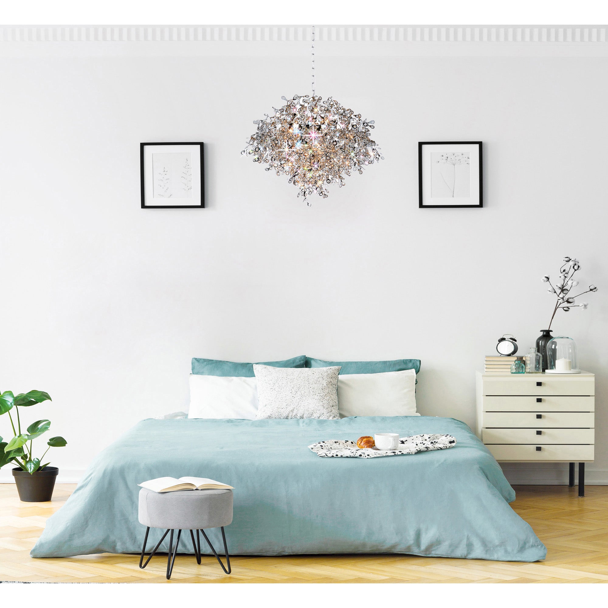 Flurry 17 Light Down Chandelier With Chrome Finish