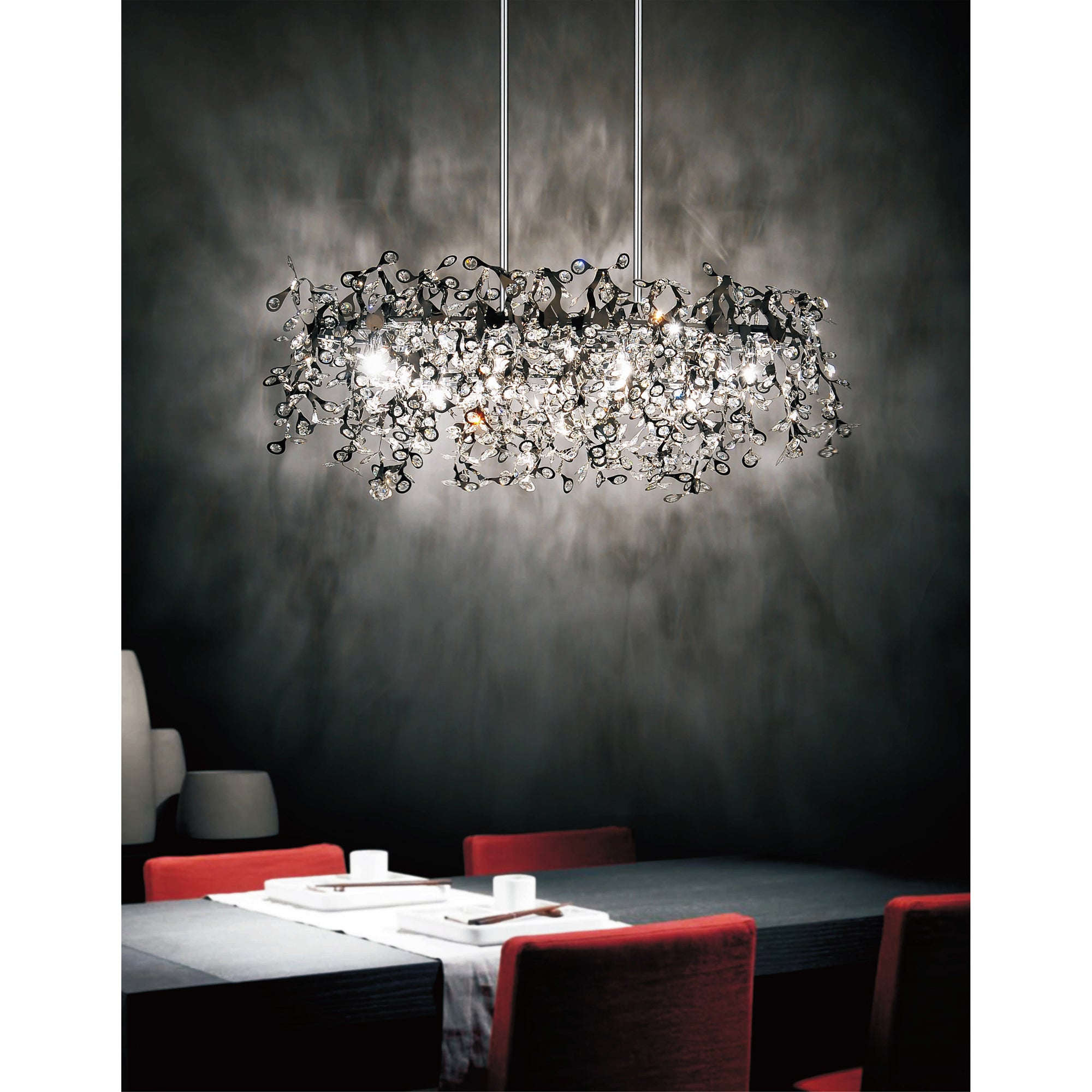 Flurry 7 Light Down Chandelier With Chrome Finish