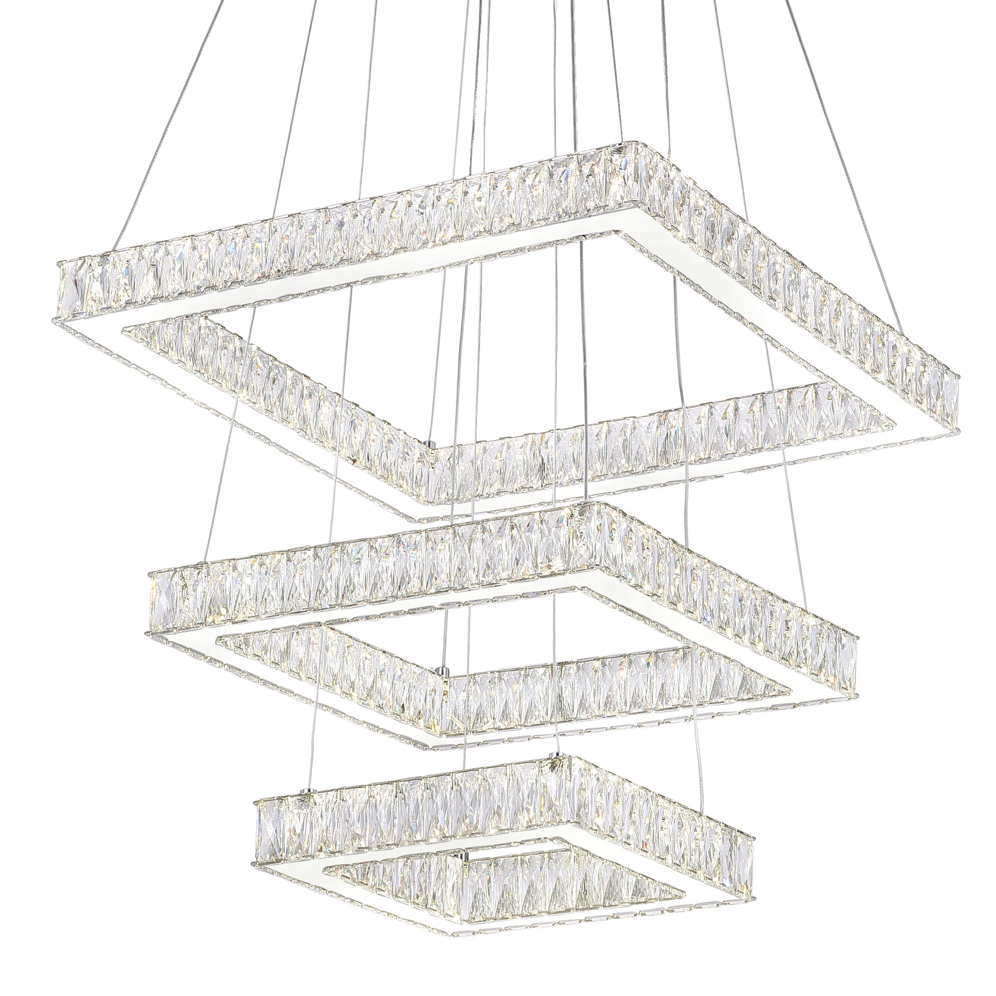 Florence Integrated LED 3-Tier Chrome Chandelier