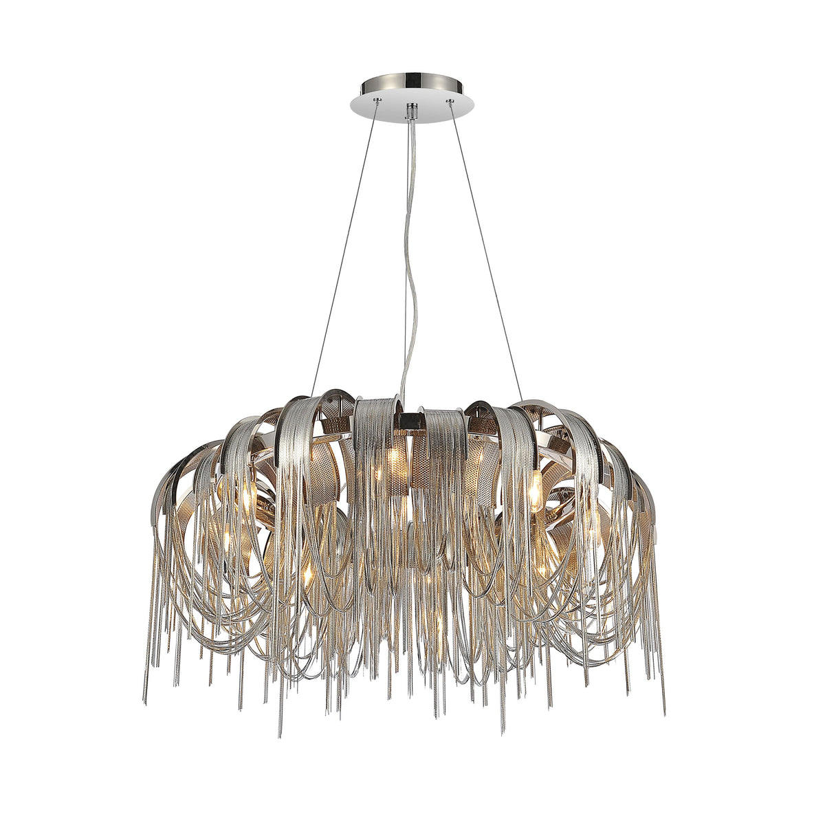 Shirley 8 Light Down Chandelier With Chrome Finish
