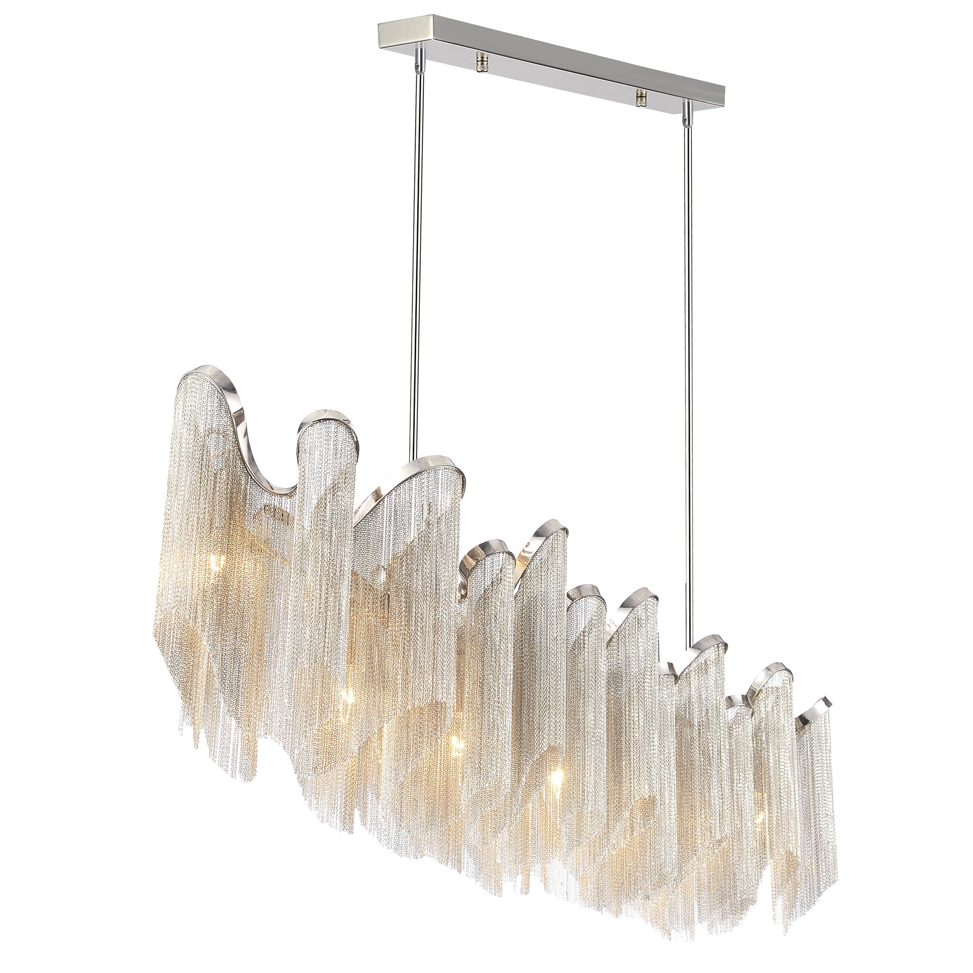 Daisy 7 Light 47in Chrome Down Chandelier