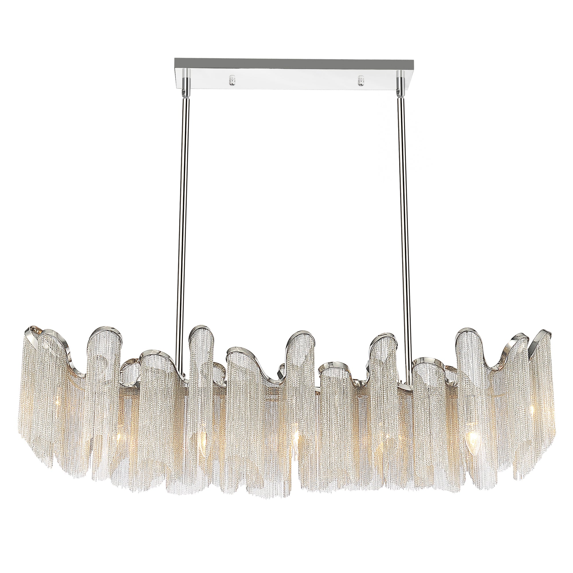 Daisy 7 Light 47in Chrome Down Chandelier