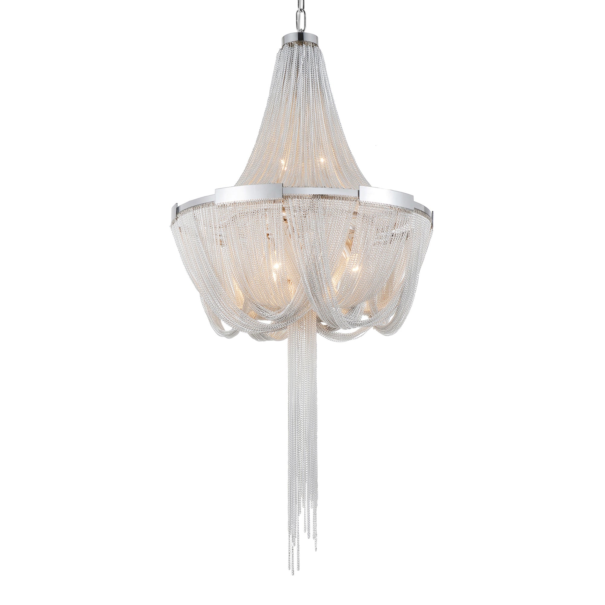 Enchanted 6 Light Down Chandelier With Chrome Finish