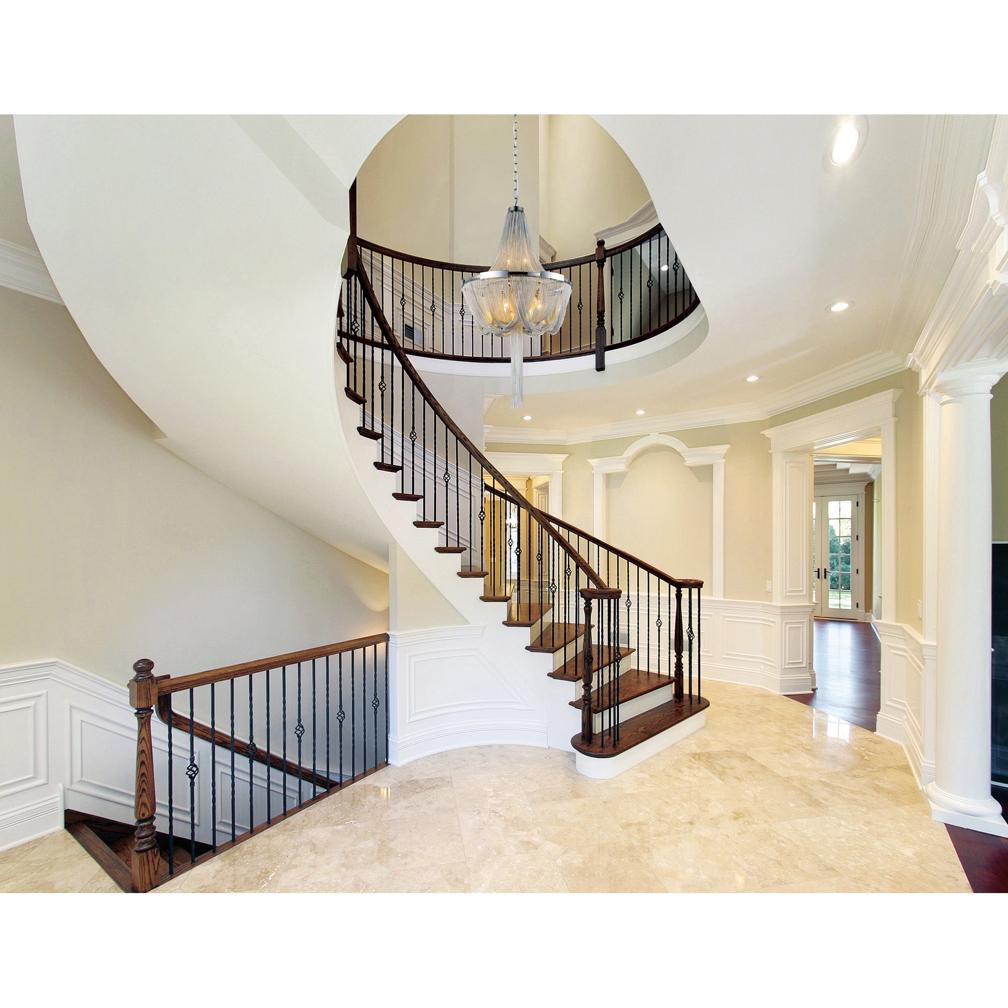 Enchanted 6 Light Down Chandelier With Chrome Finish