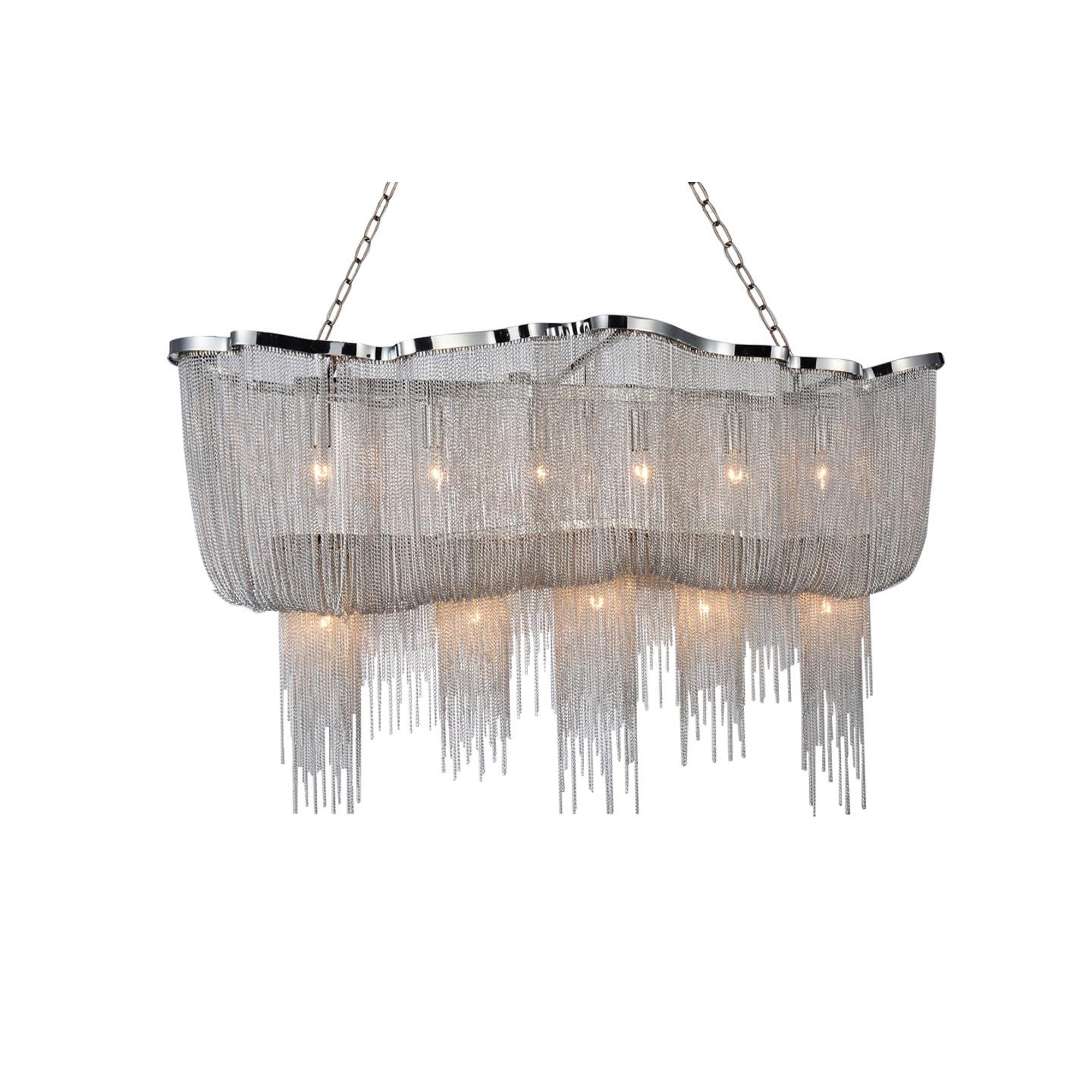 Secca 13 Light Down Chandelier With Chrome Finish
