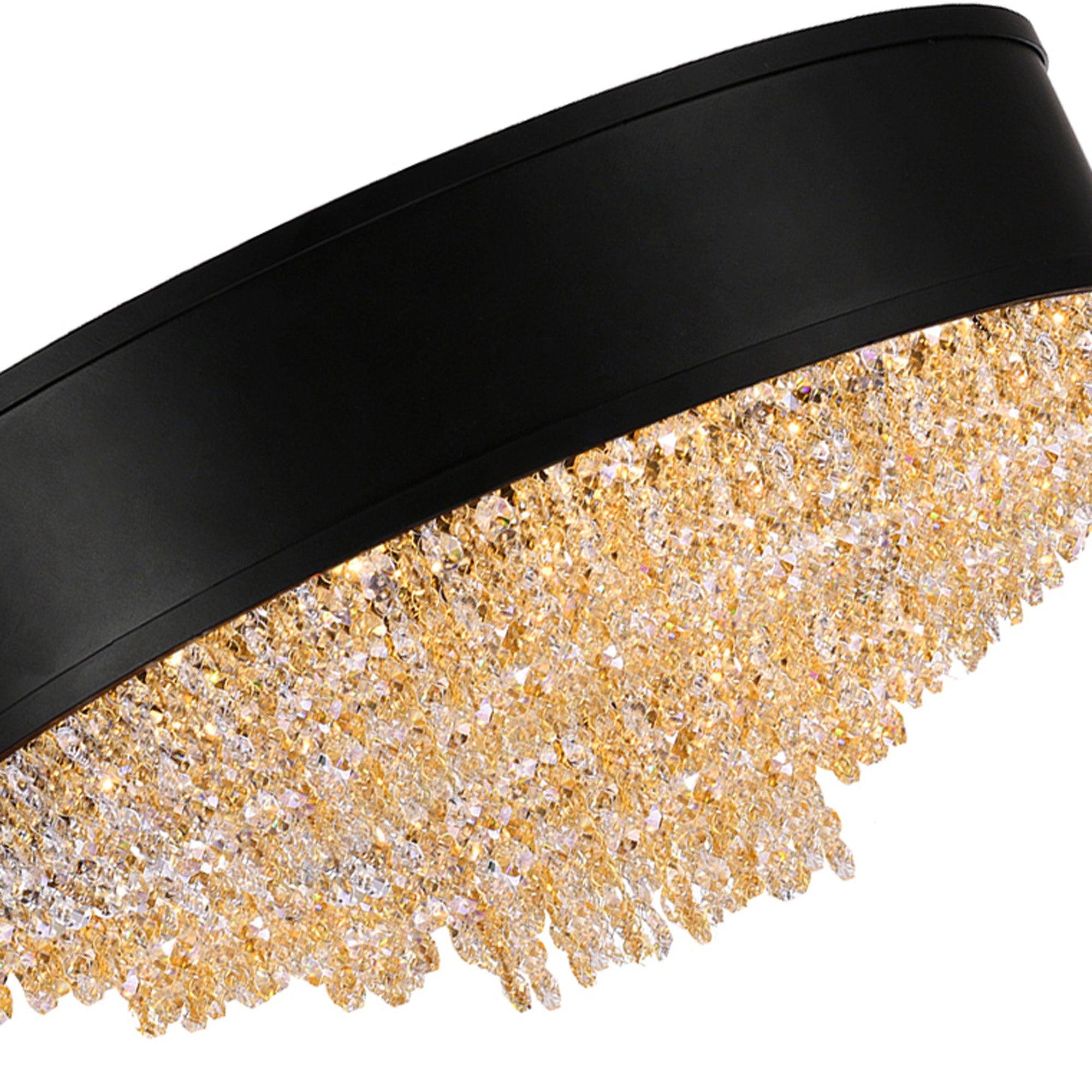 Medina 7 Light Drum Shade Flush Mount With Black Finish