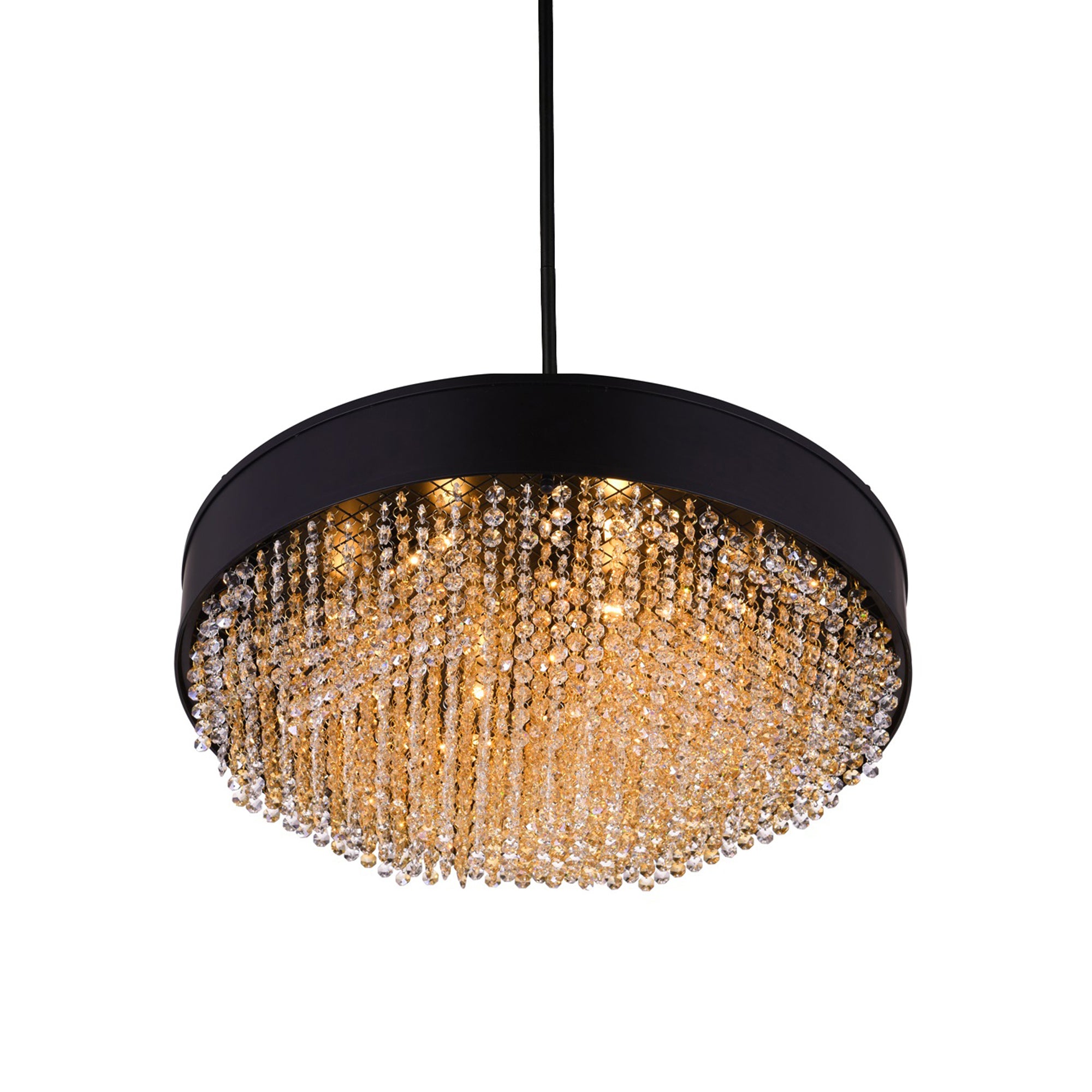 Medina 10 Light Drum Shade Chandelier With Black Finish