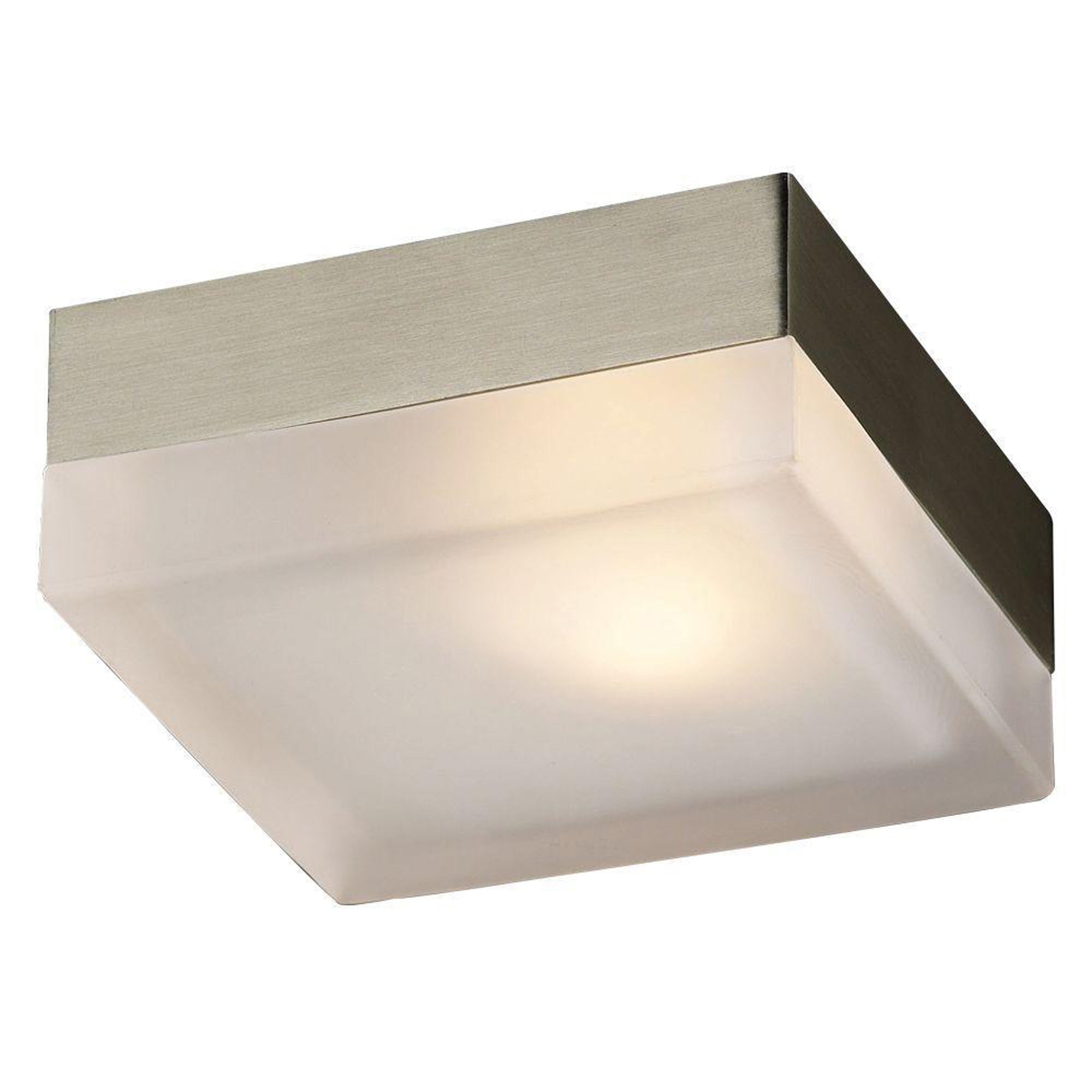 Avoca 1 Light Flush Mount With Satin Nickel Finish