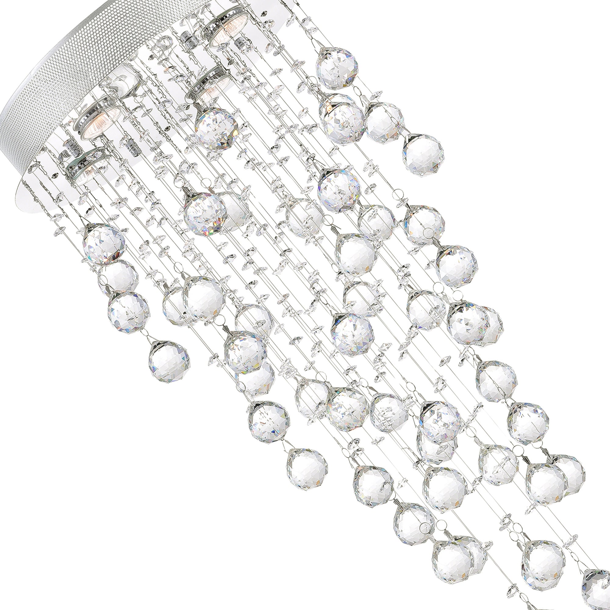 Rain Drop 4 Light Flush Mount With Chrome Finish