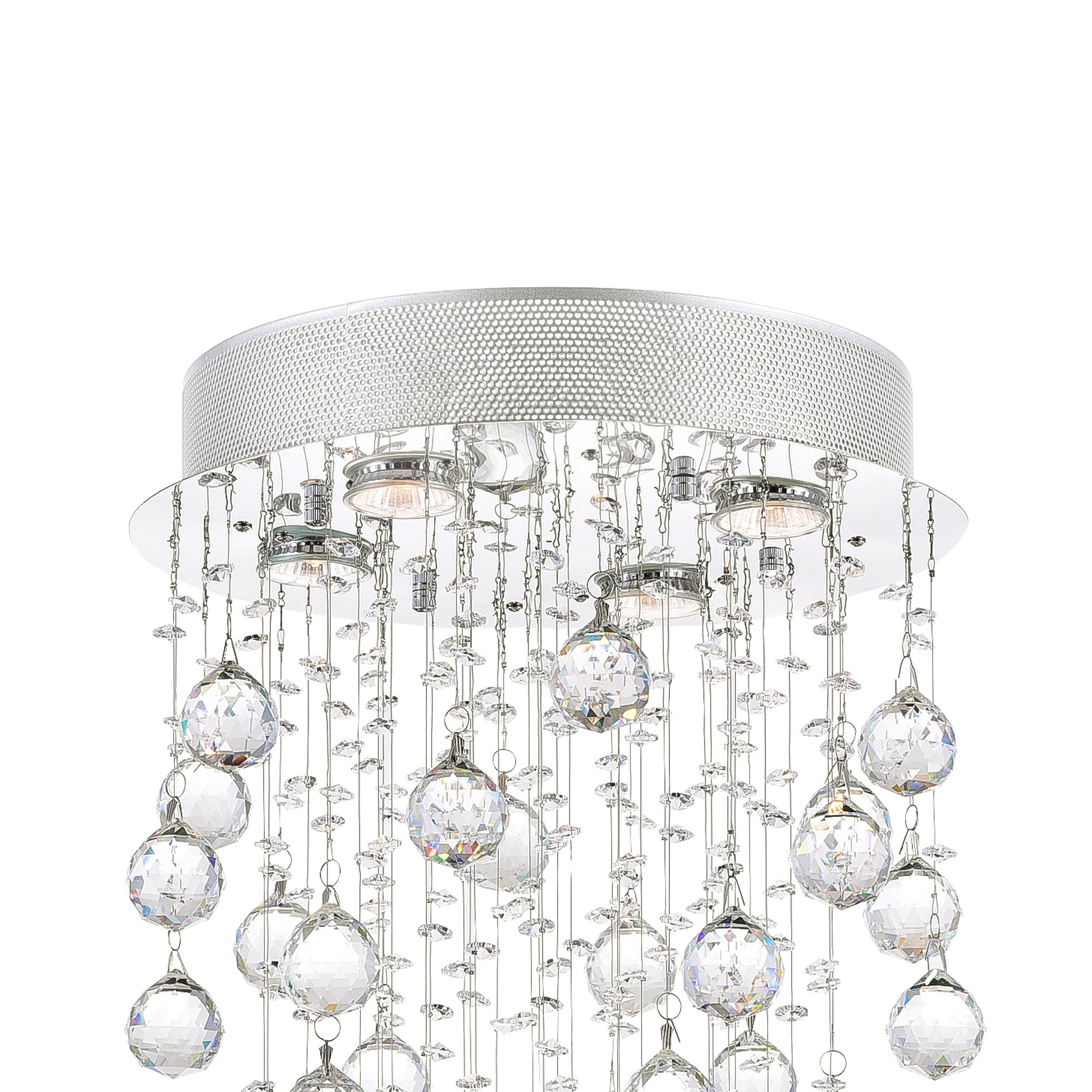 Rain Drop 4 Light Flush Mount With Chrome Finish