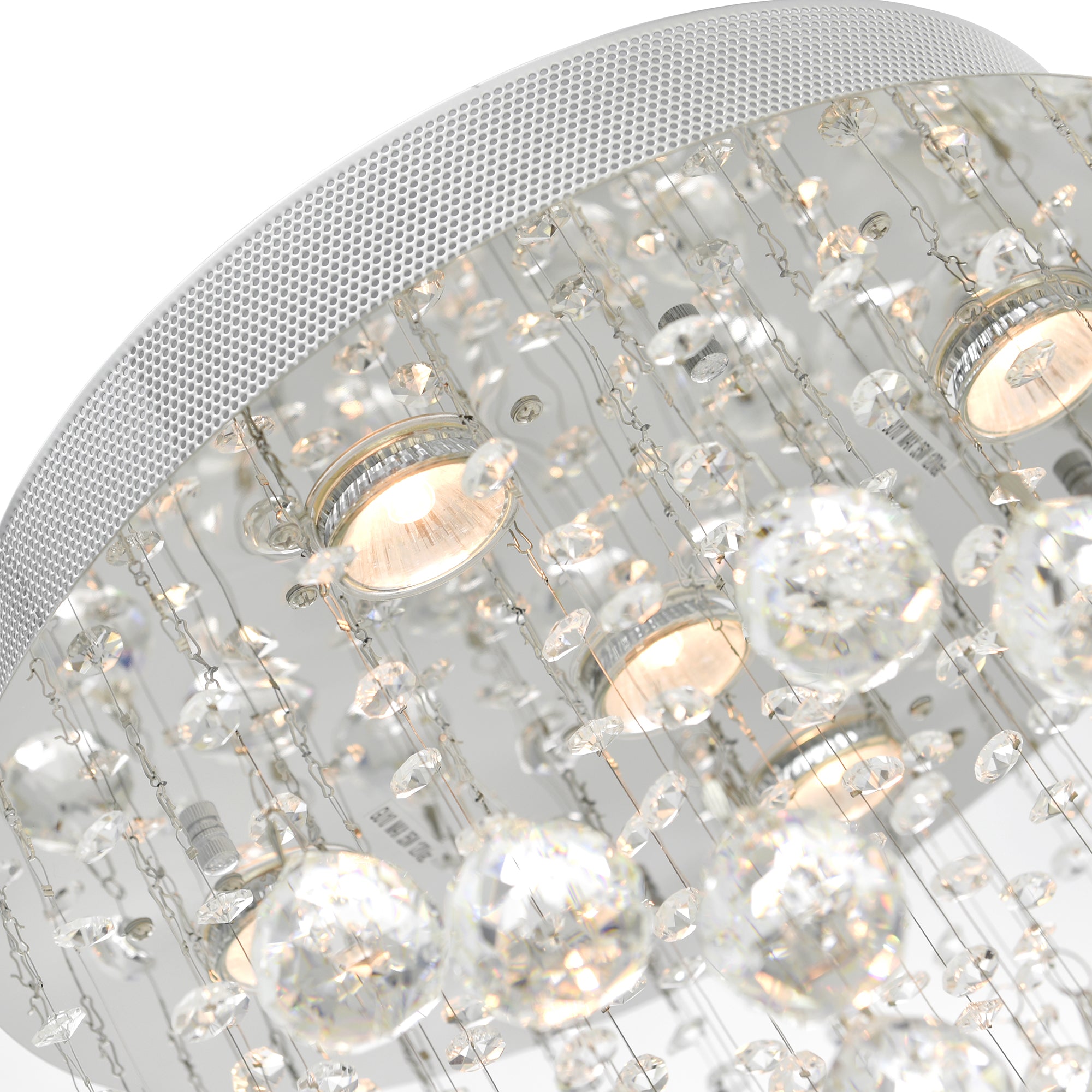 Rain Drop 5 Light 16in Chrome Flush Mount