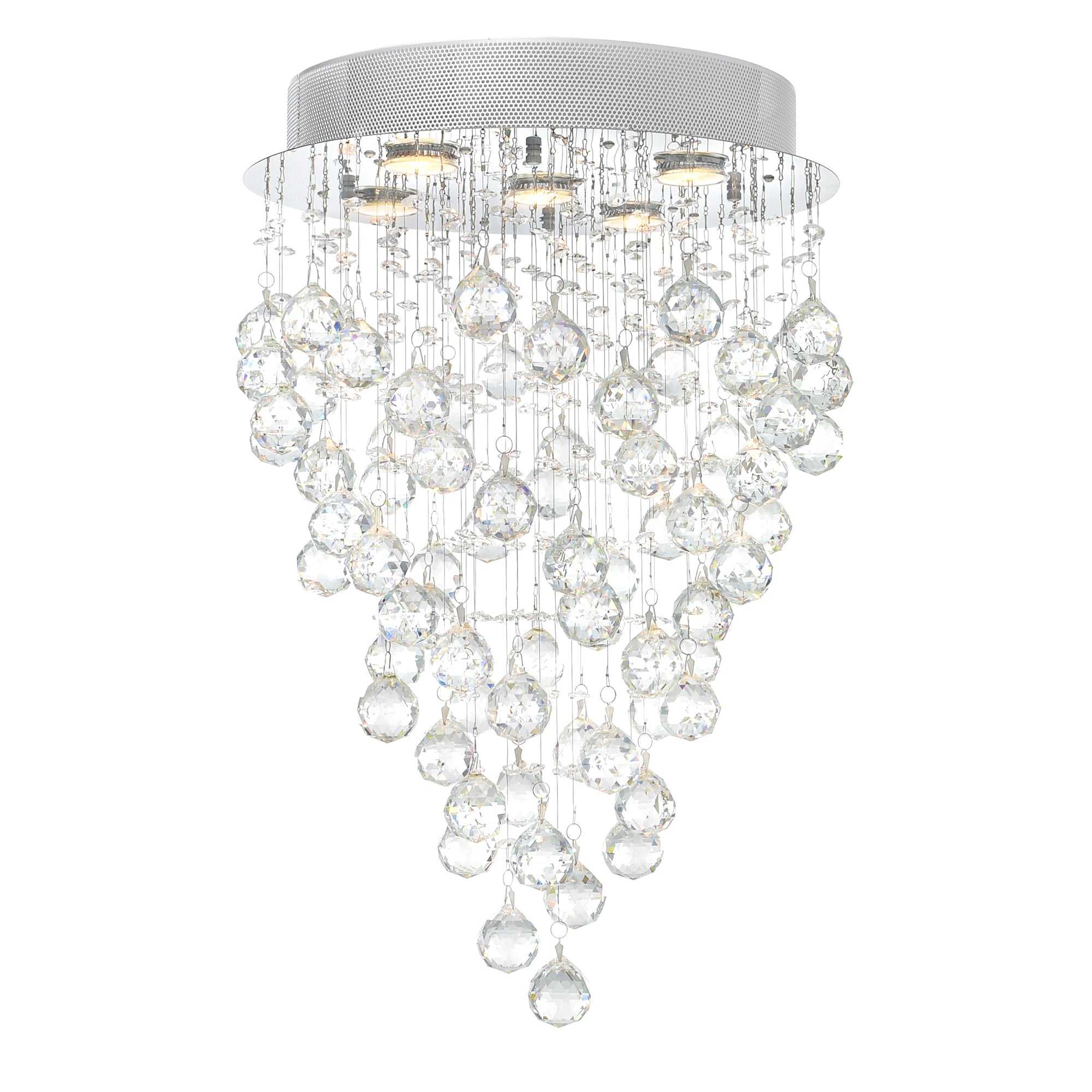 Rain Drop 5 Light 16in Chrome Flush Mount
