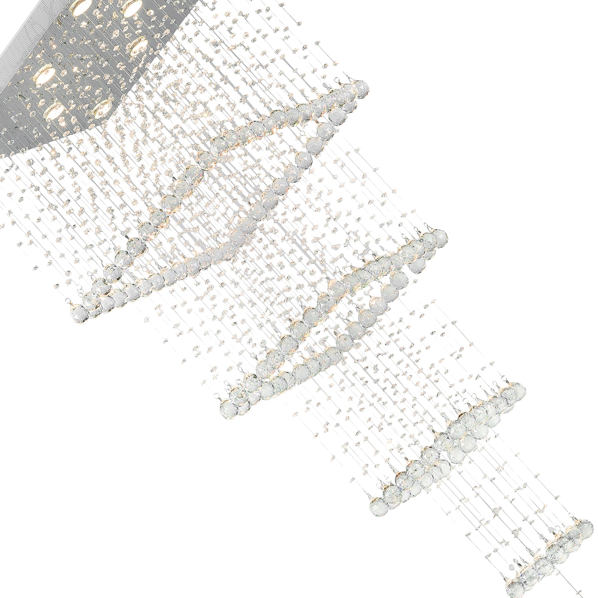 Square 8 Light Flush Mount With Chrome Finish