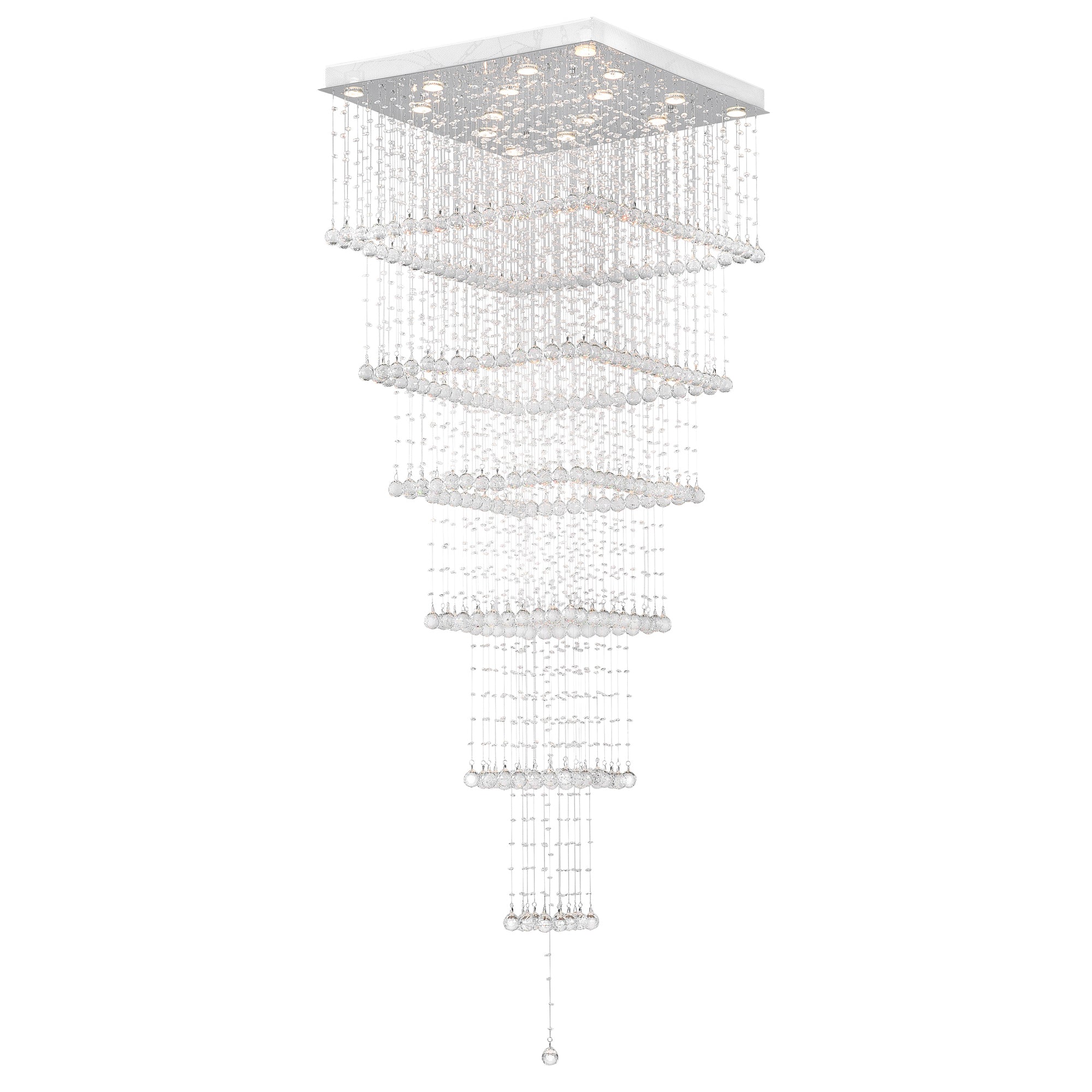 Square 16 Light Flush Mount With Chrome Finish