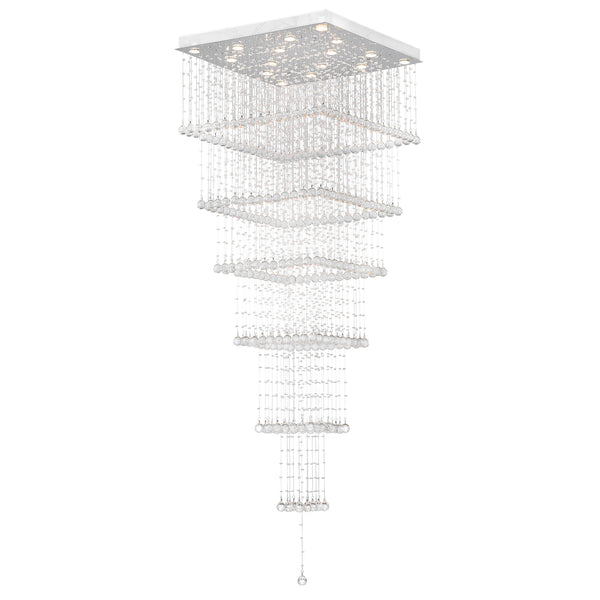 Square 16 Light Flush Mount With Chrome Finish