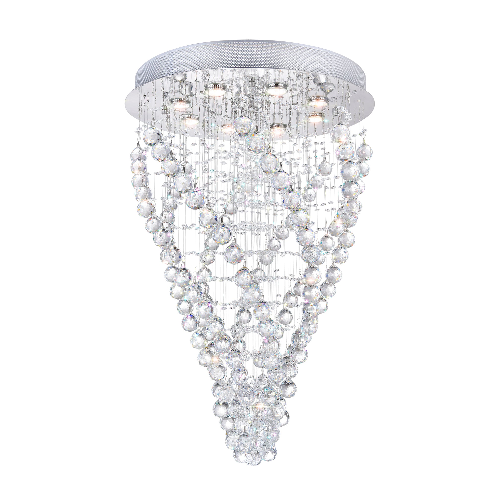 Twister 8 Light Flush Mount With Chrome Finish