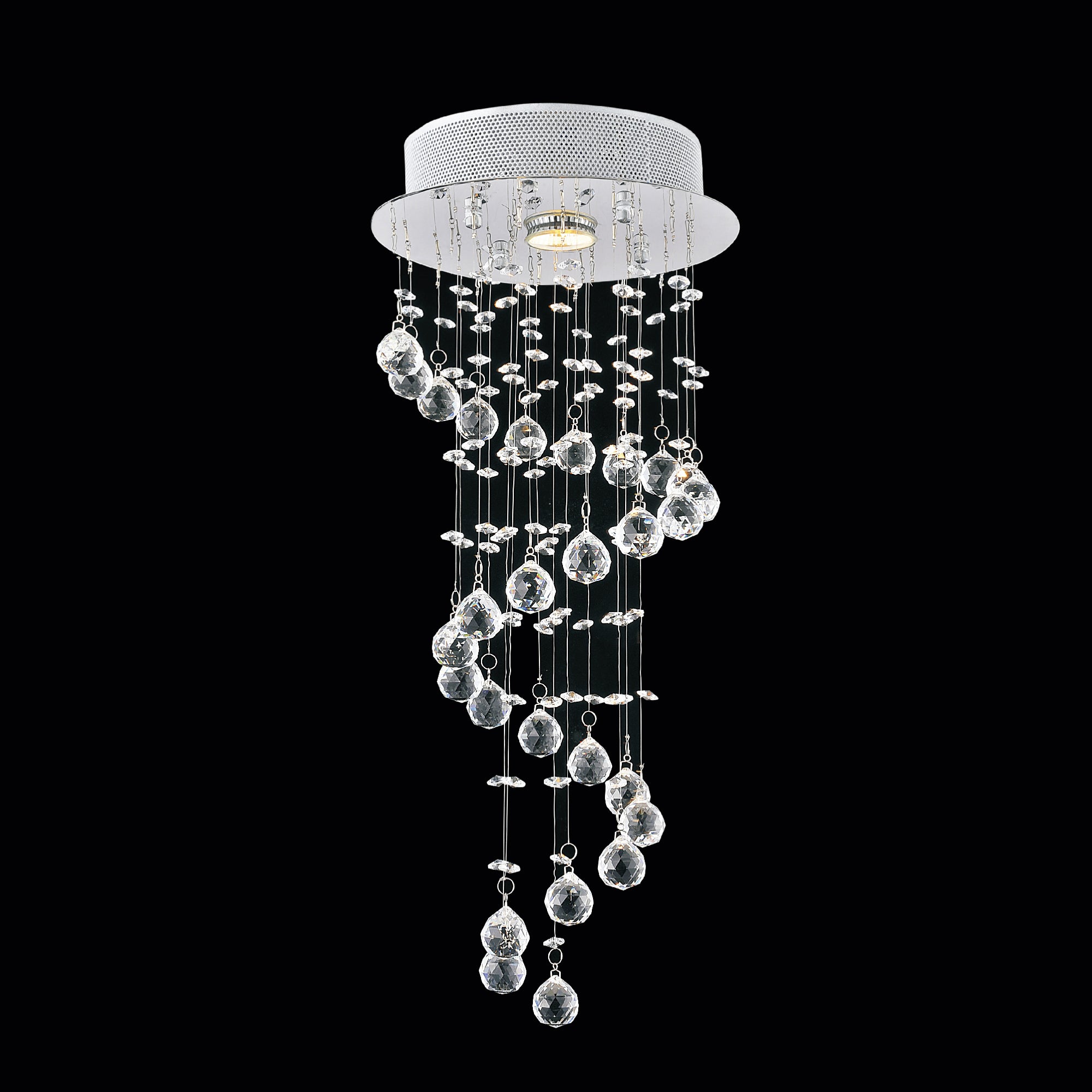 Spiral 1 Light Flush Mount With Chrome Finish